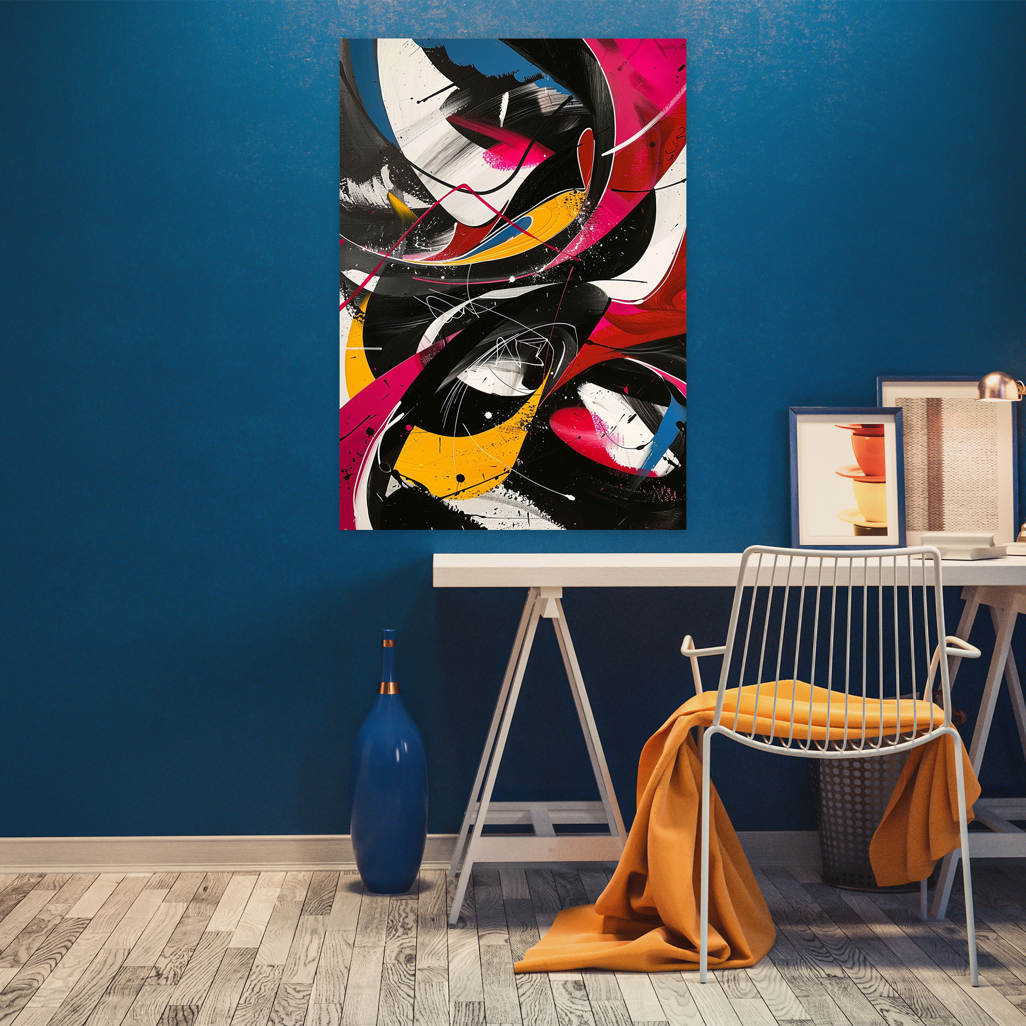 Colorful Action Painting Wall Decoration - Action Painting, Home Decoration, Action Painting, Canvas Wall Art