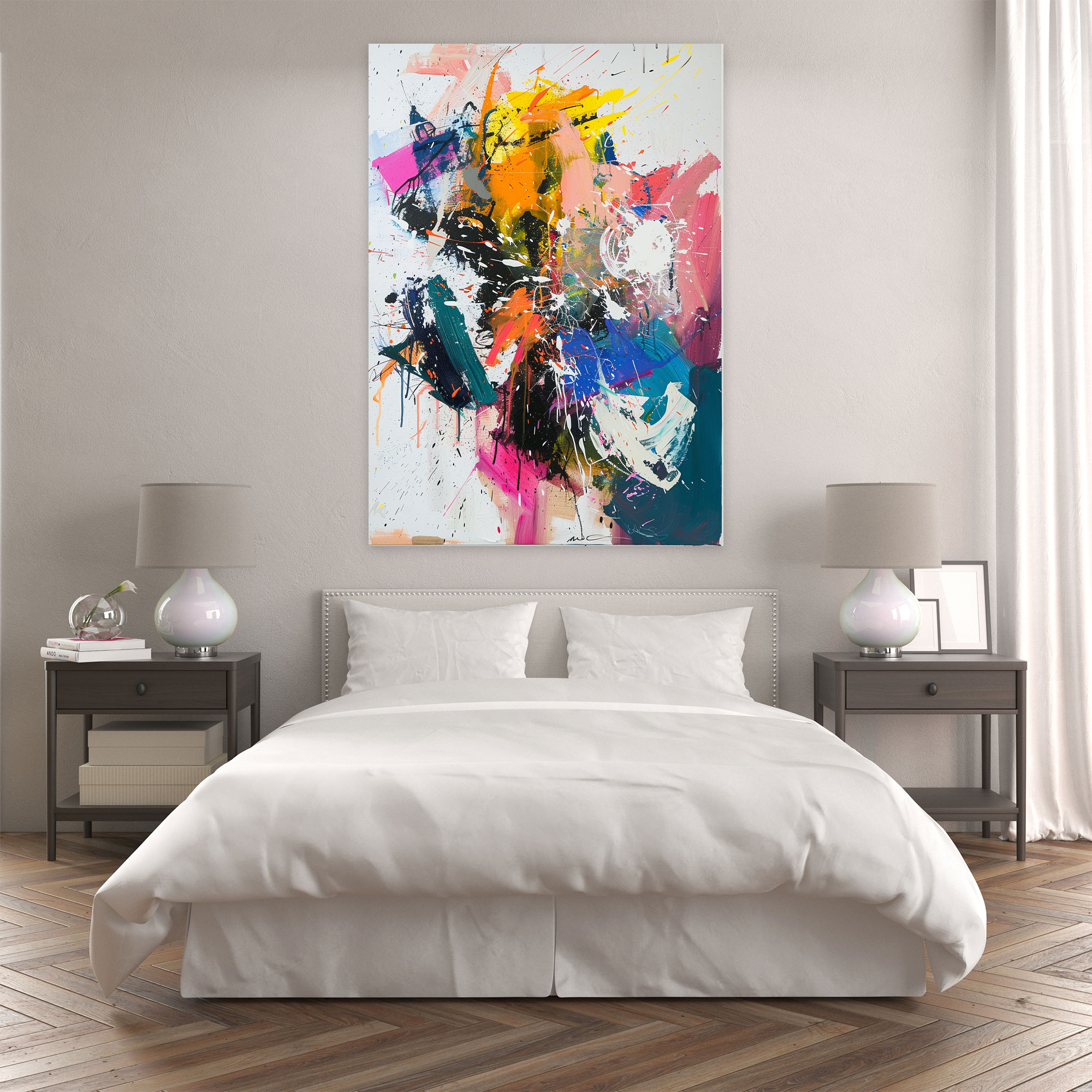 Expressive Action Painting Canvas Print - Action Painting, Action Painting, Wall Art, Canvas Wall Art