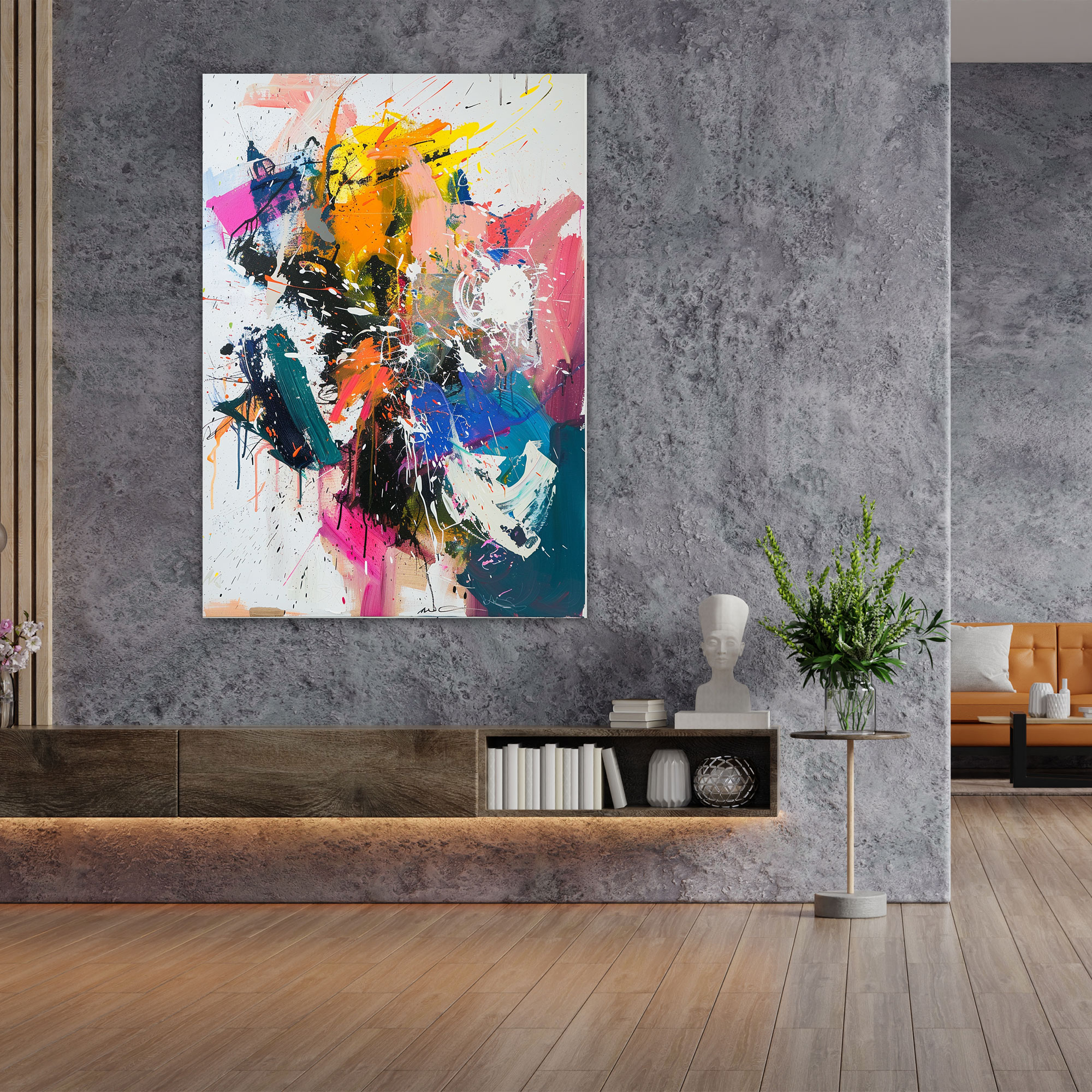 Expressive Action Painting Canvas Print - Action Painting, Action Painting, Wall Art, Canvas Wall Art