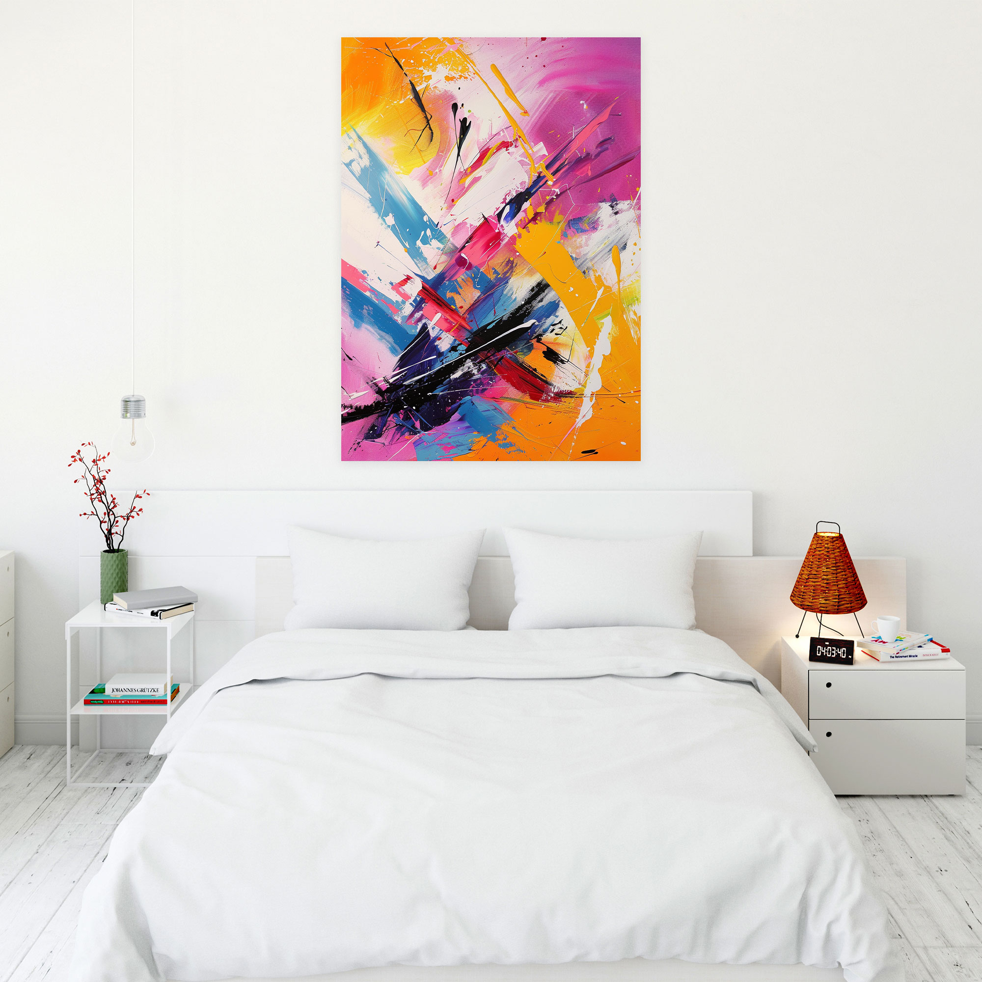 Vibrant Action Painting Wall Art - Action Painting, Wall Art, Wall Decoration, Home Decoration