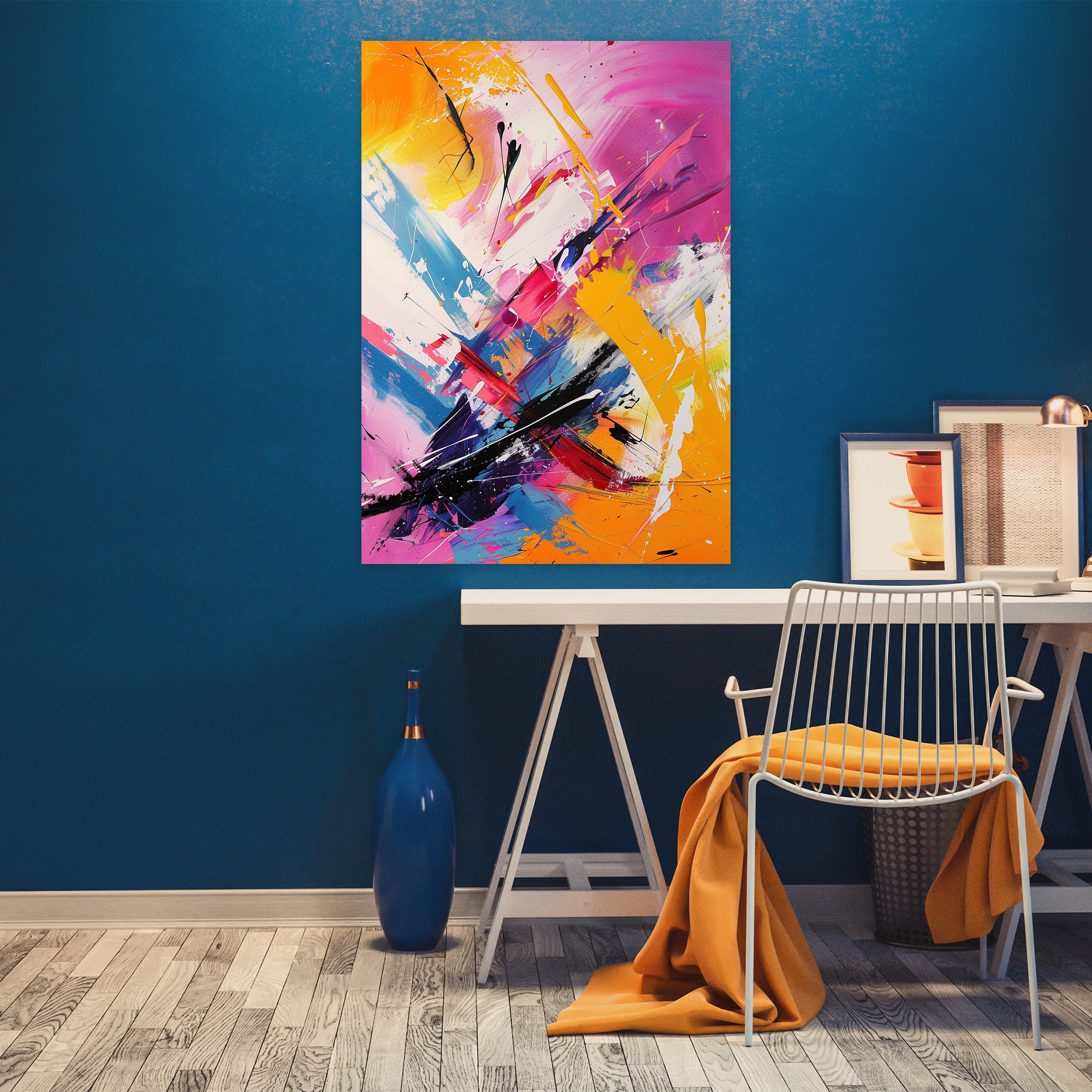 Vibrant Action Painting Wall Art - Action Painting, Wall Art, Wall Decoration, Home Decoration
