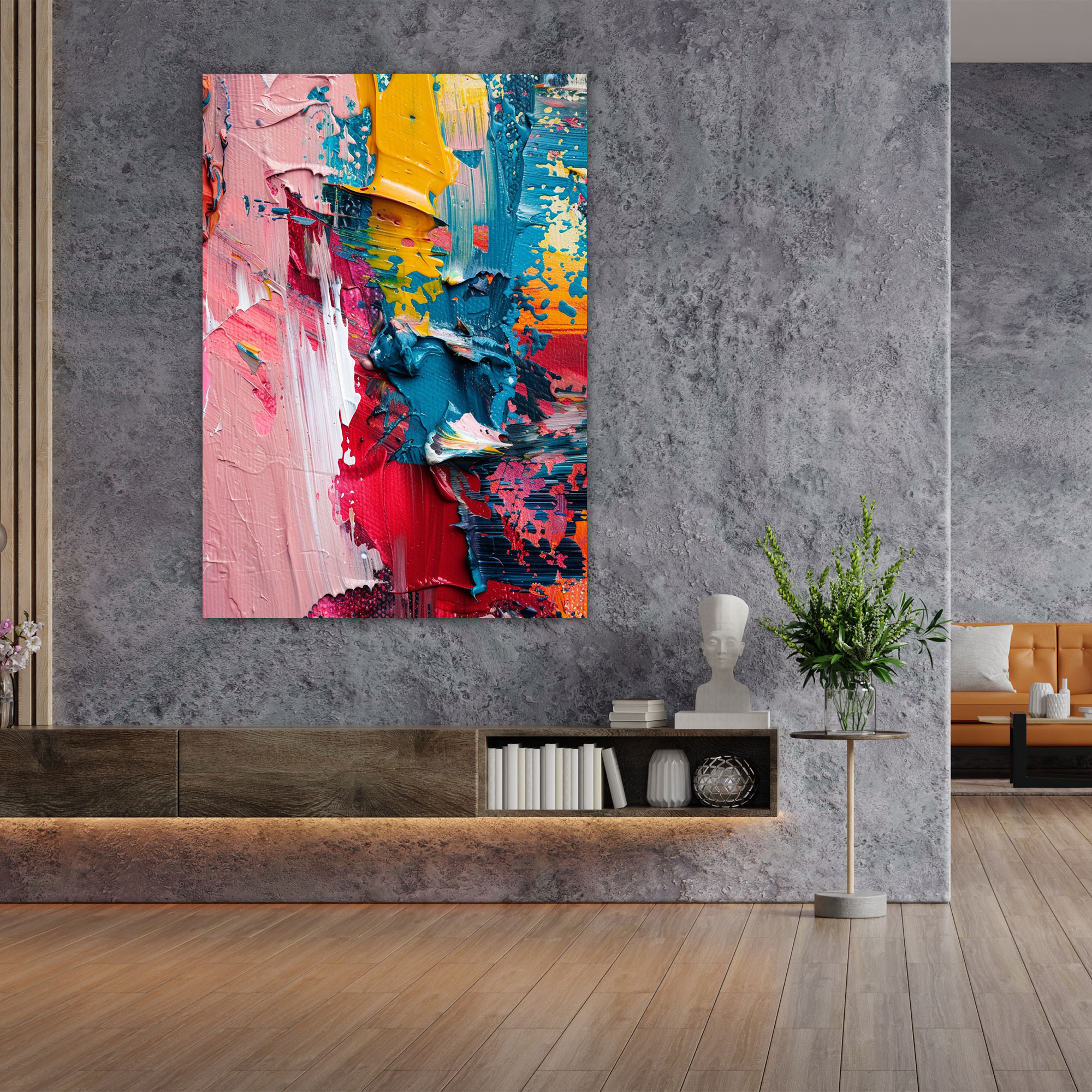 Textured Action Painting Canvas Print - Action Painting, Action Painting, Canvas, Wall Art