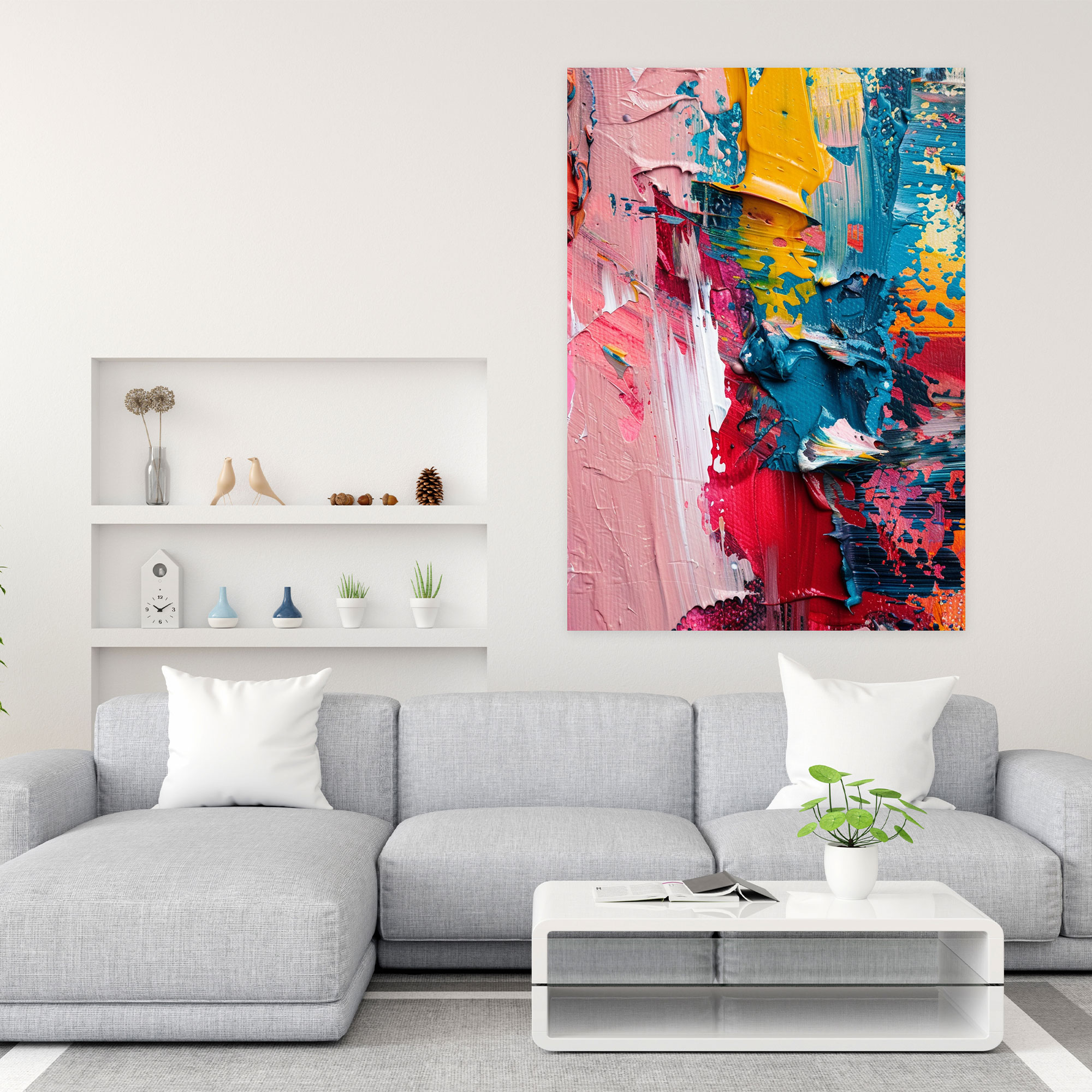 Textured Action Painting Canvas Print - Action Painting, Action Painting, Canvas, Wall Art