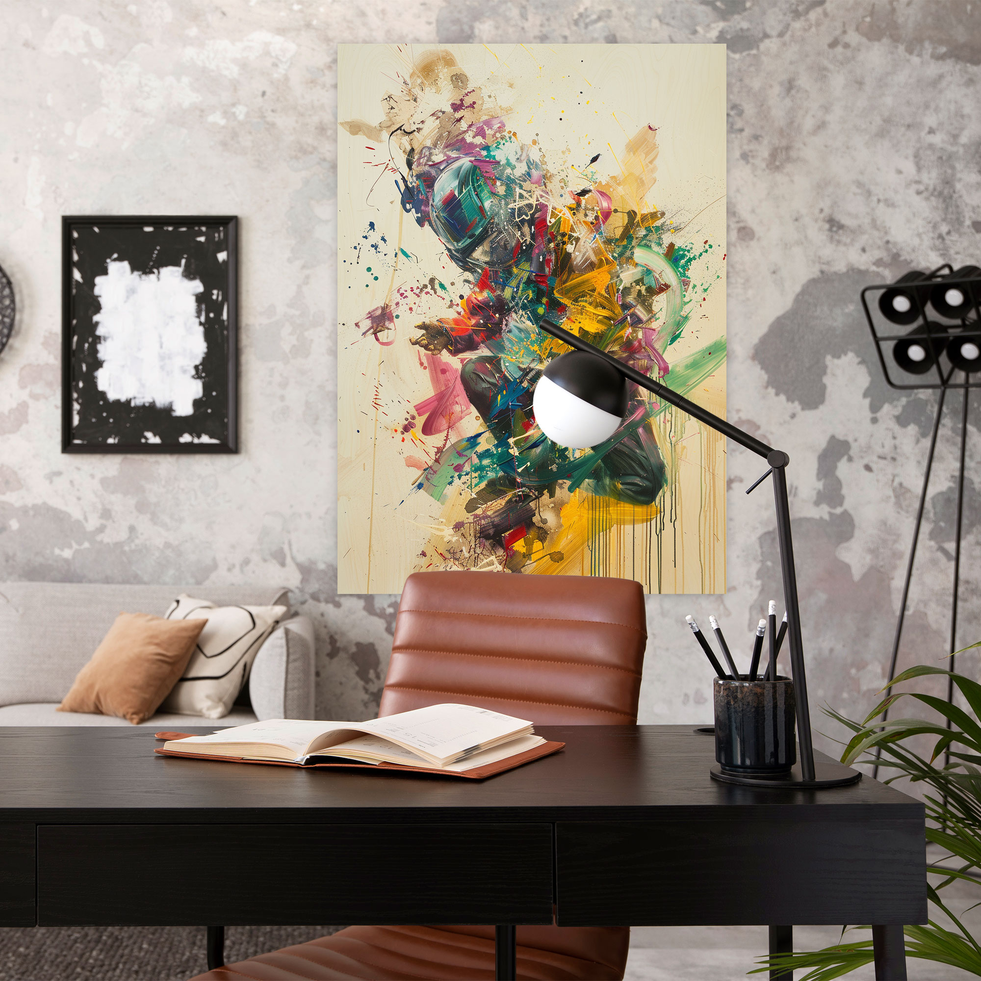 Playful Action Painting Wall Decoration - Action Painting, Home Decoration, Wall Decoration, Canvas Wall Art