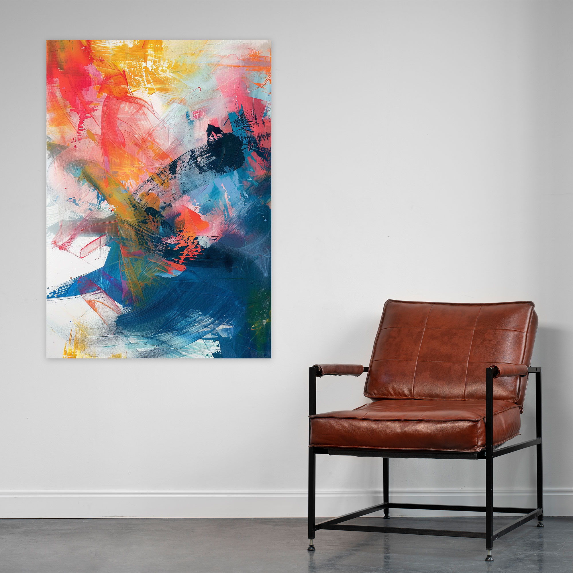 Abstract Action Painting Canvas Print - Action Painting, Wall Decoration, Action Painting, Canvas Wall Art