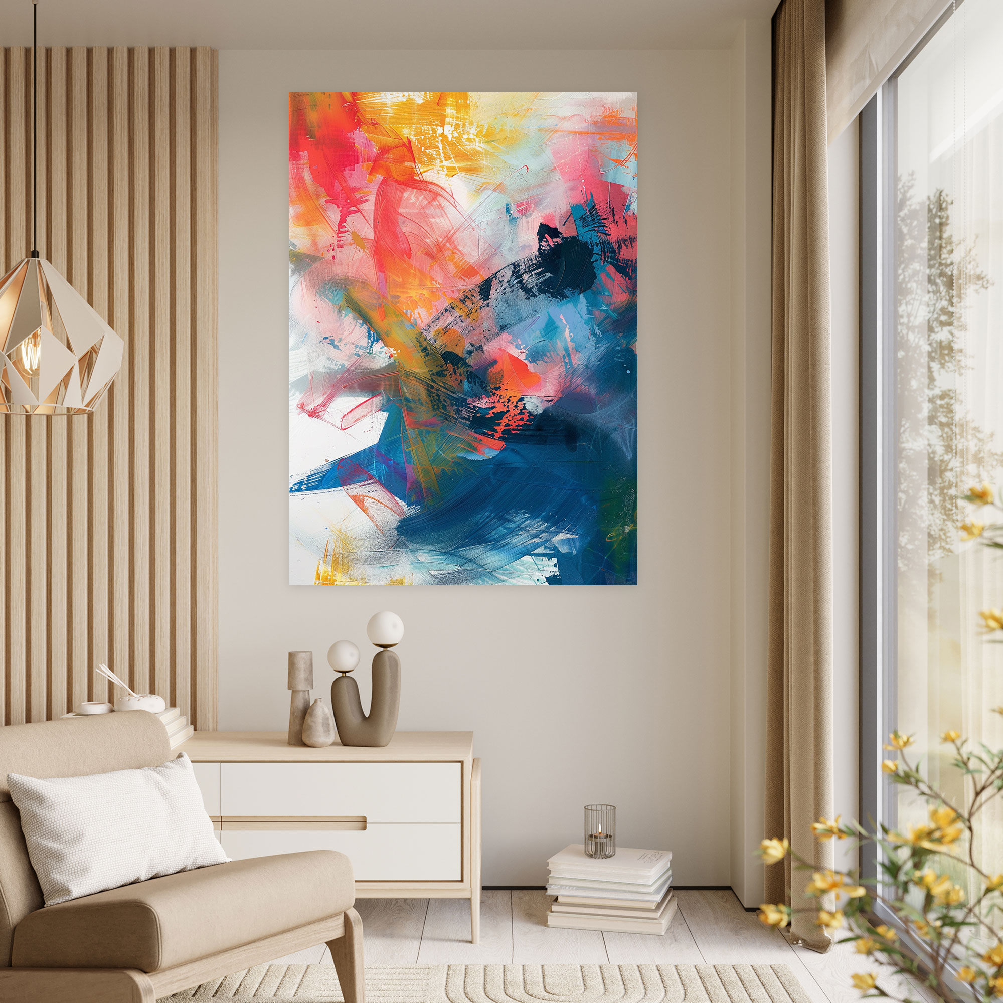Abstract Action Painting Canvas Print - Action Painting, Wall Decoration, Action Painting, Canvas Wall Art