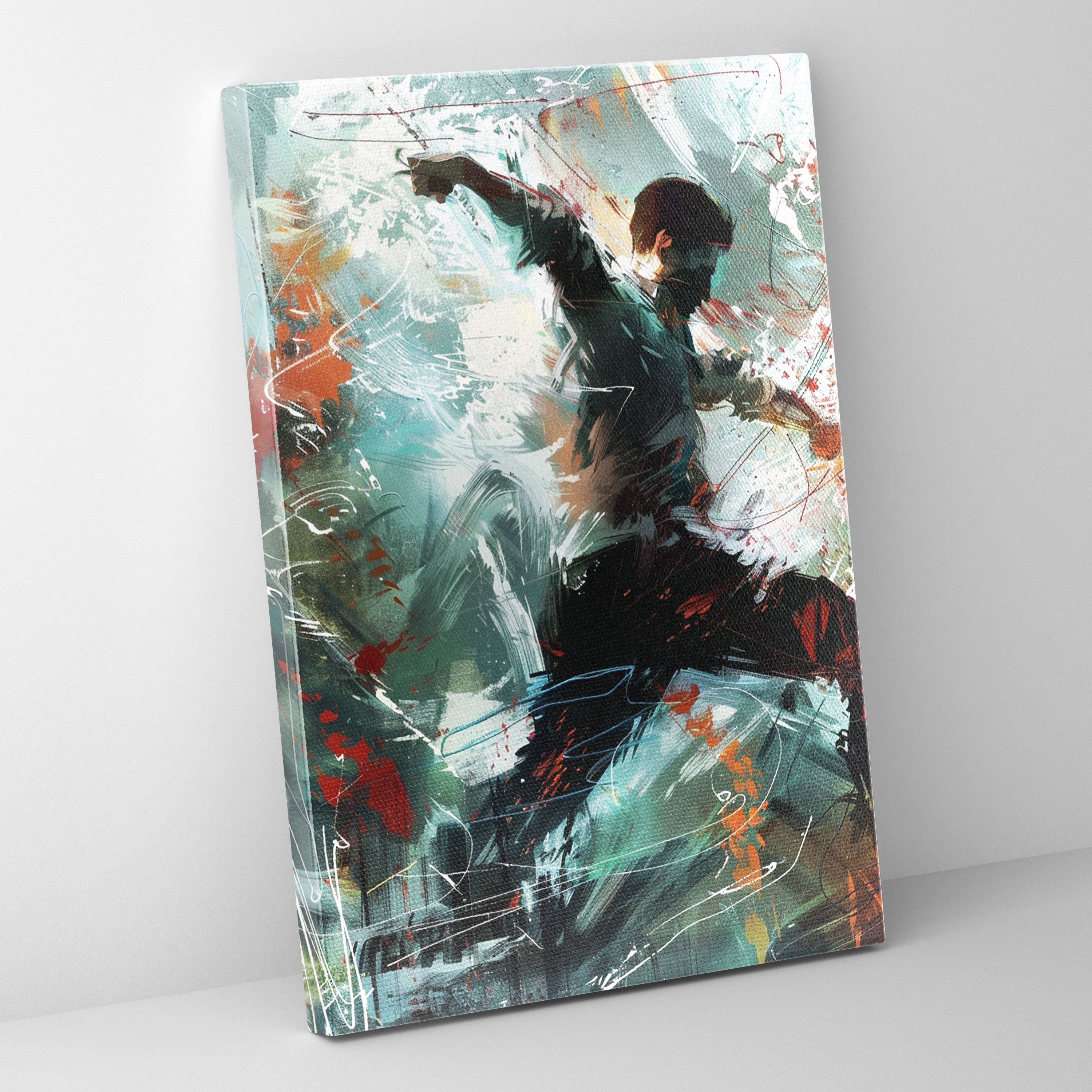 Energetic Action Painting Wall Art - Action Painting, Action Painting, Home Decoration, Wall Decoration