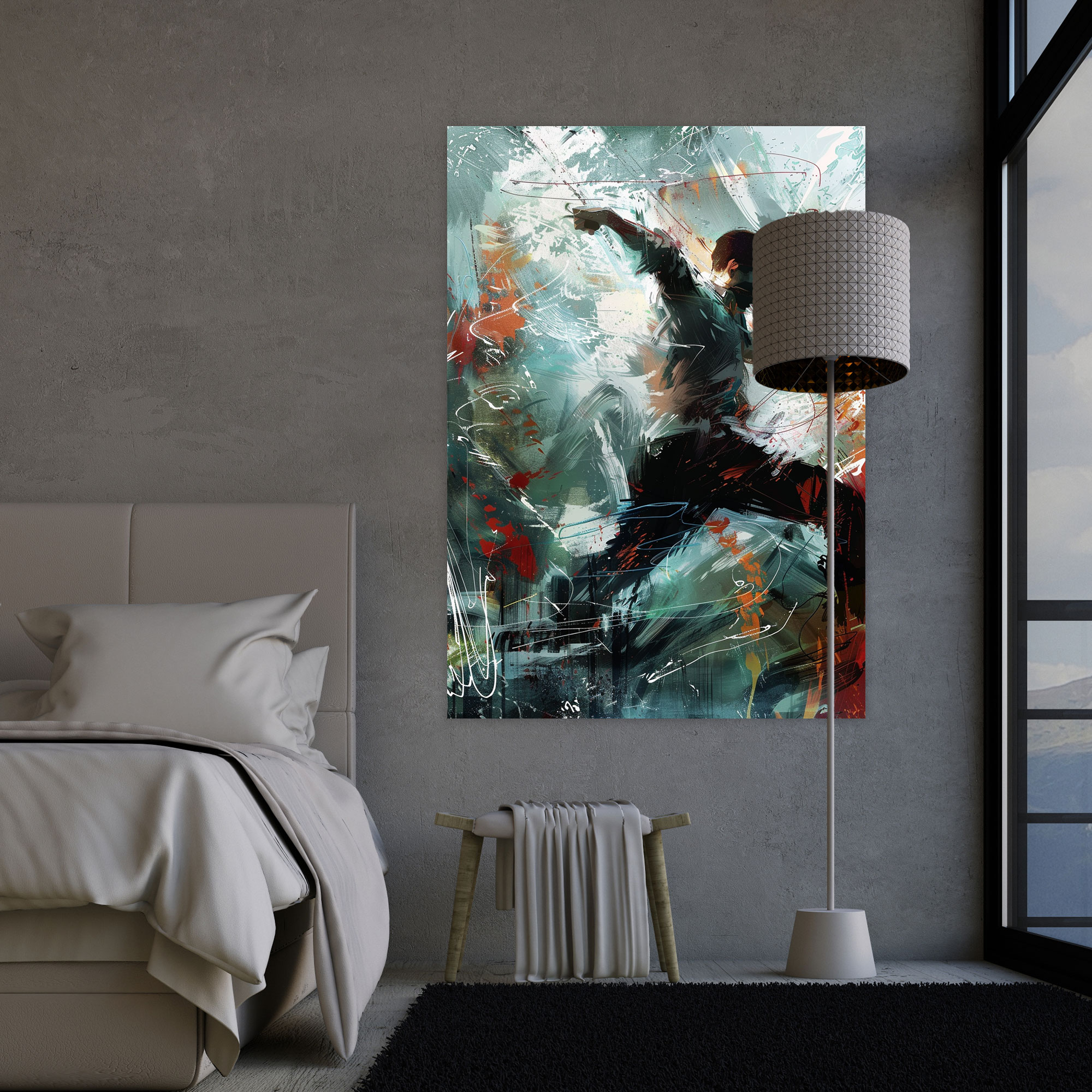 Energetic Action Painting Wall Art - Action Painting, Action Painting, Home Decoration, Wall Decoration