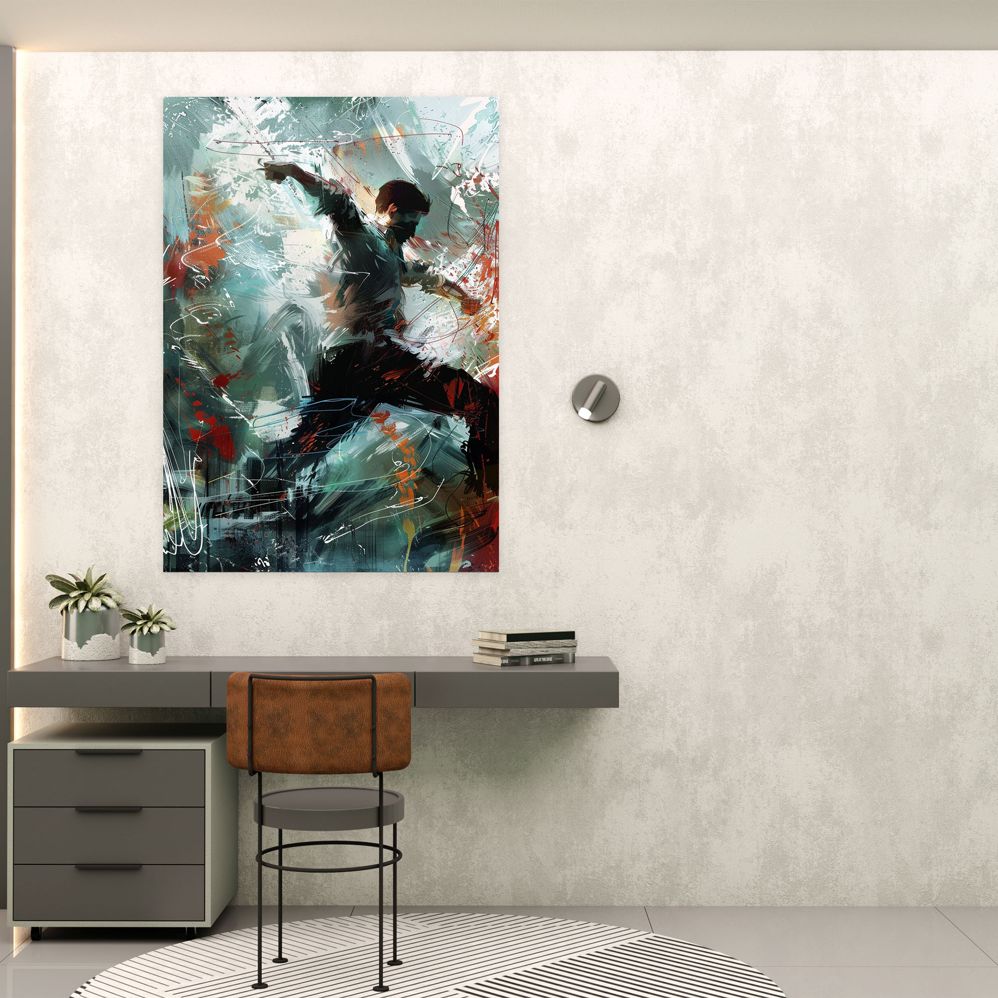Energetic Action Painting Wall Art - Action Painting, Action Painting, Home Decoration, Wall Decoration