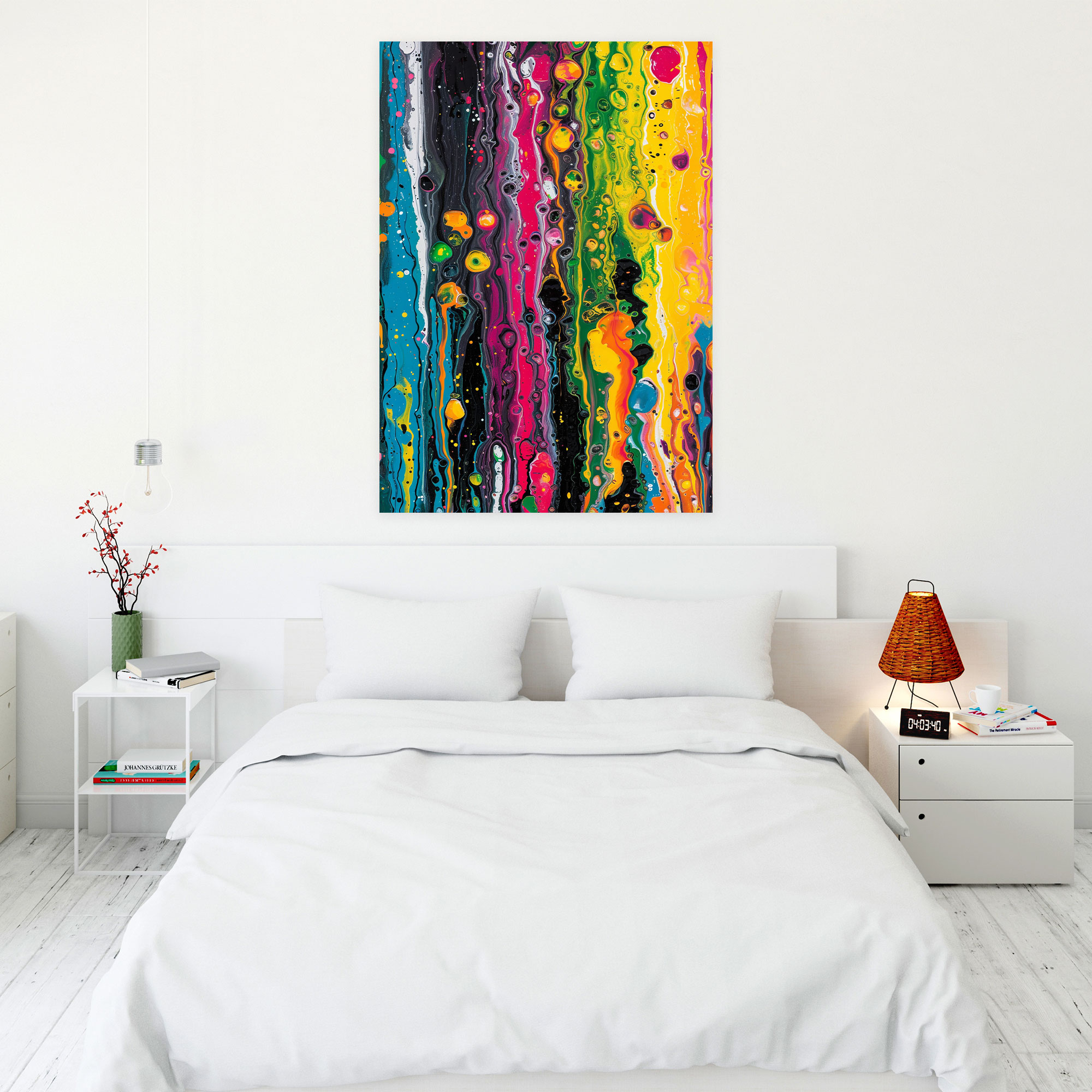 Fluidity In Motion Wall Decoration - Action Painting, Colorful, Home Decoration, Fluid