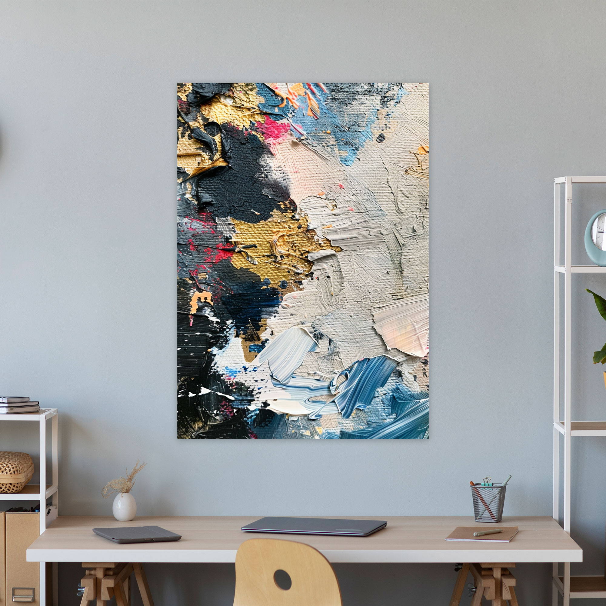 Textured Layers Wall Art - Action Painting, Wall Decoration, Canvas Print, Layered