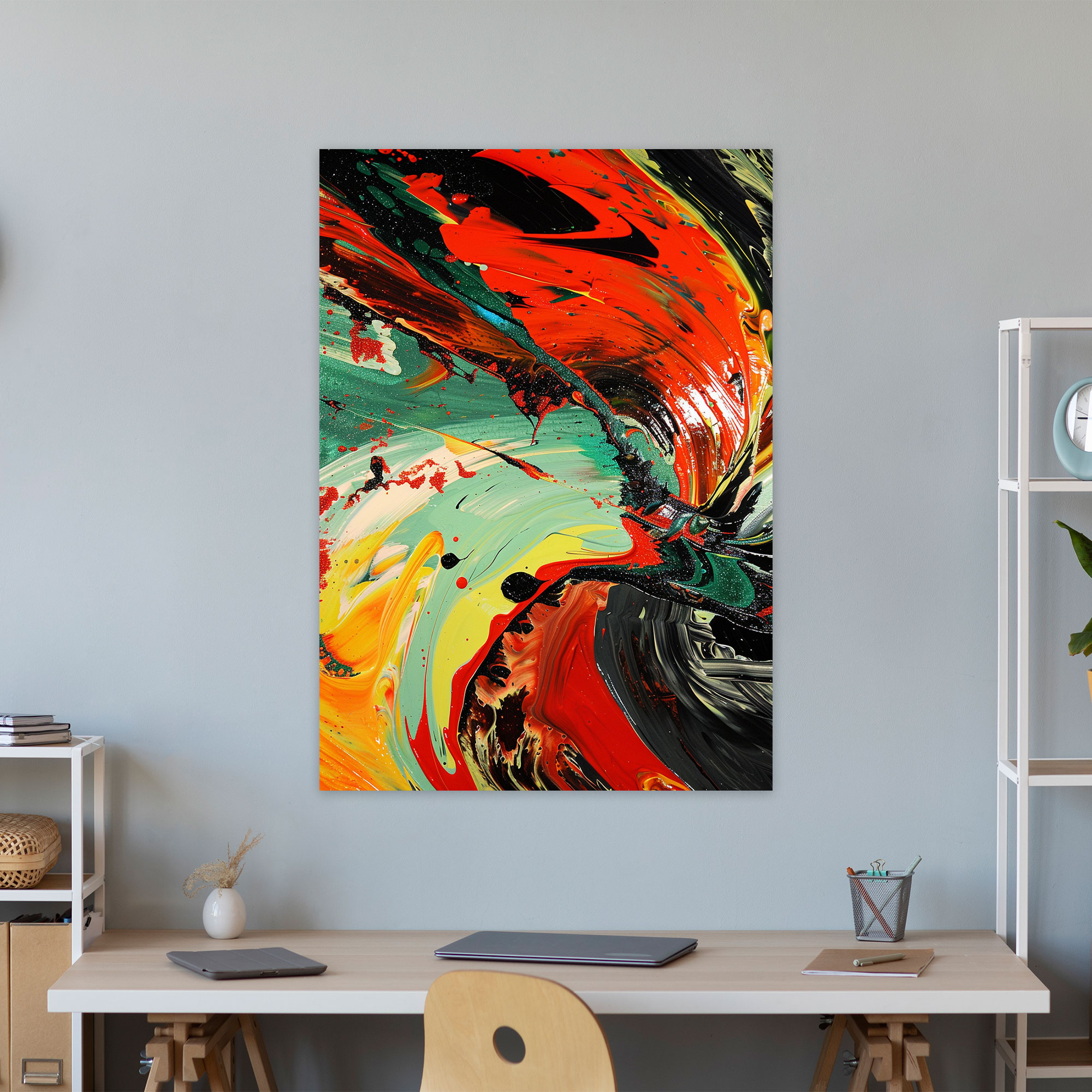 Frenetic Energy Wall Decoration - Action Painting, Action Painting, Wall Art, Wall Decoration