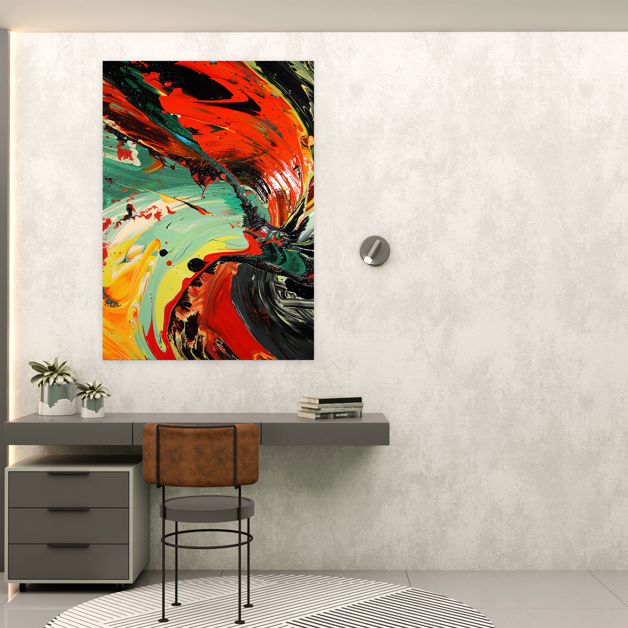 Frenetic Energy Wall Decoration - Action Painting, Action Painting, Wall Art, Wall Decoration