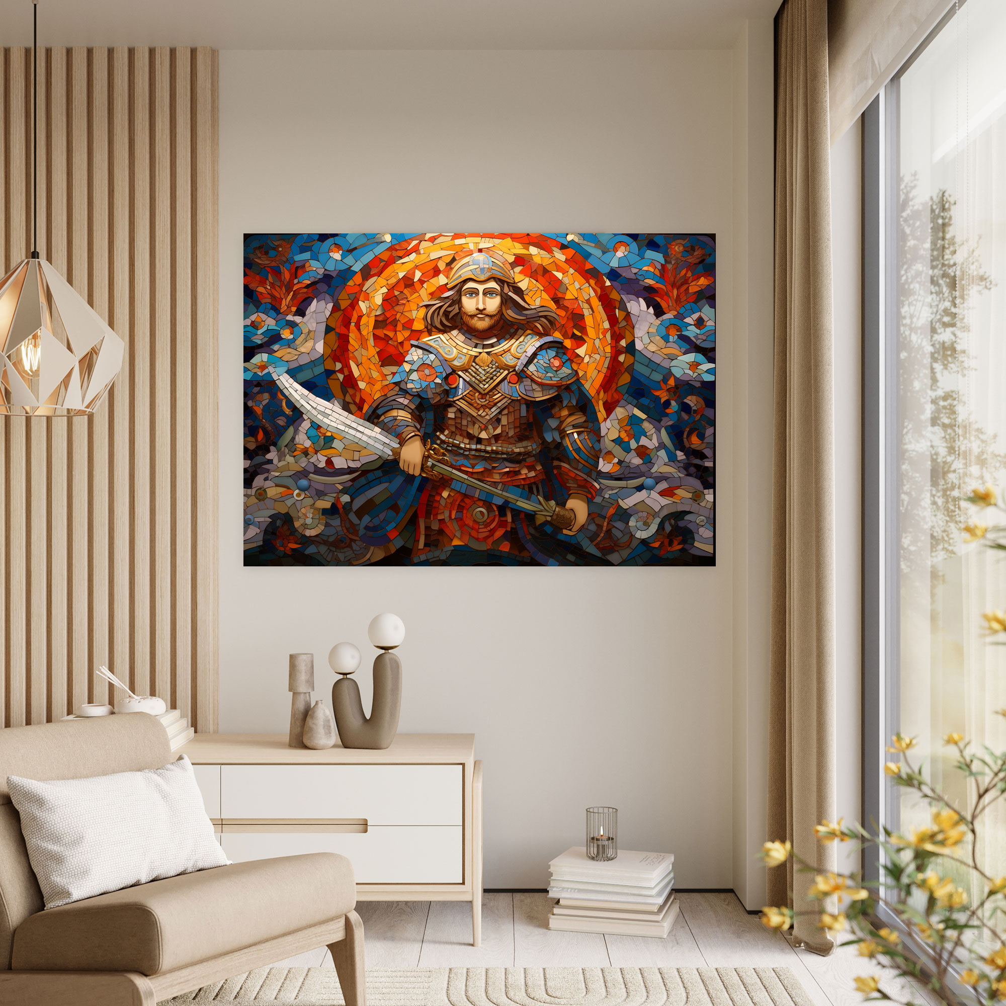 Ancient Weapons Wall Art - Persian Warrior With Scimitar - Ancient Weapons, Canvas Wall Art, Scimitar, Canvas