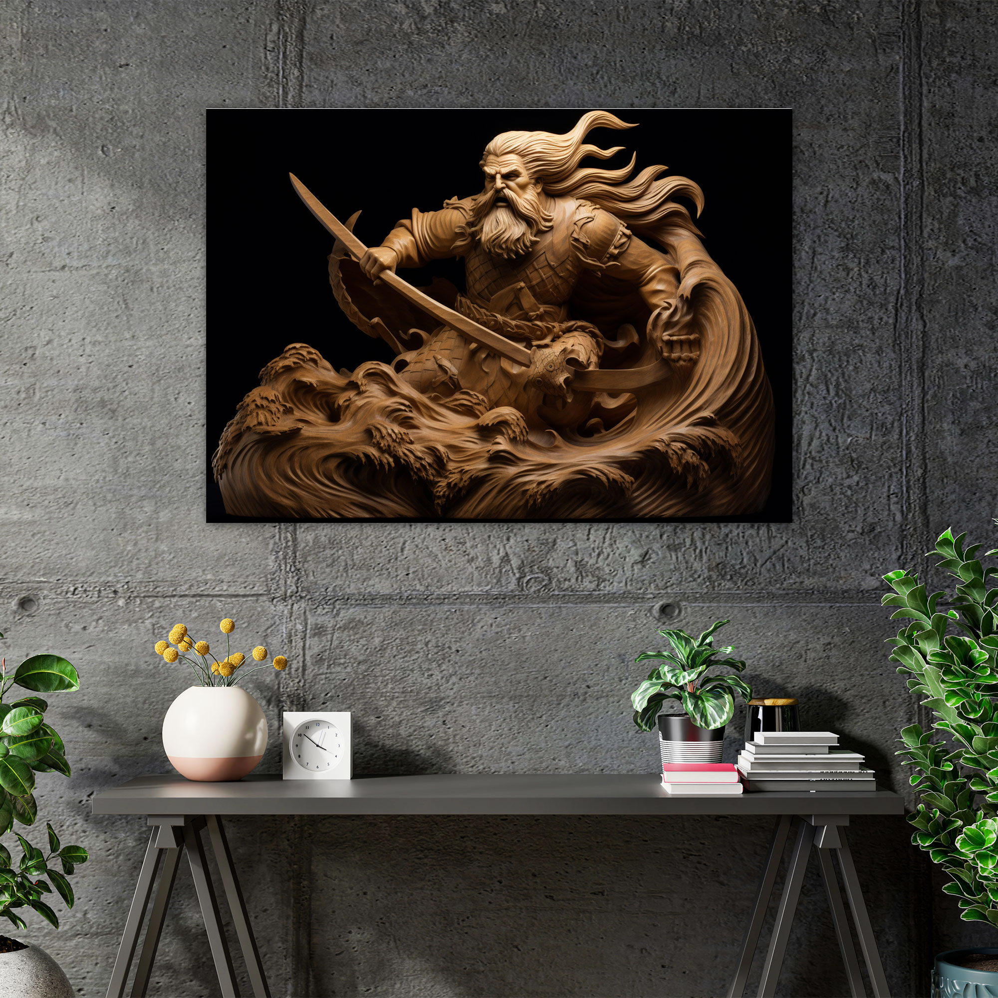 Ancient Weapons Wall Decoration - Ancient Weapons, Roaring Waves, Wall Decoration, Home Decoration