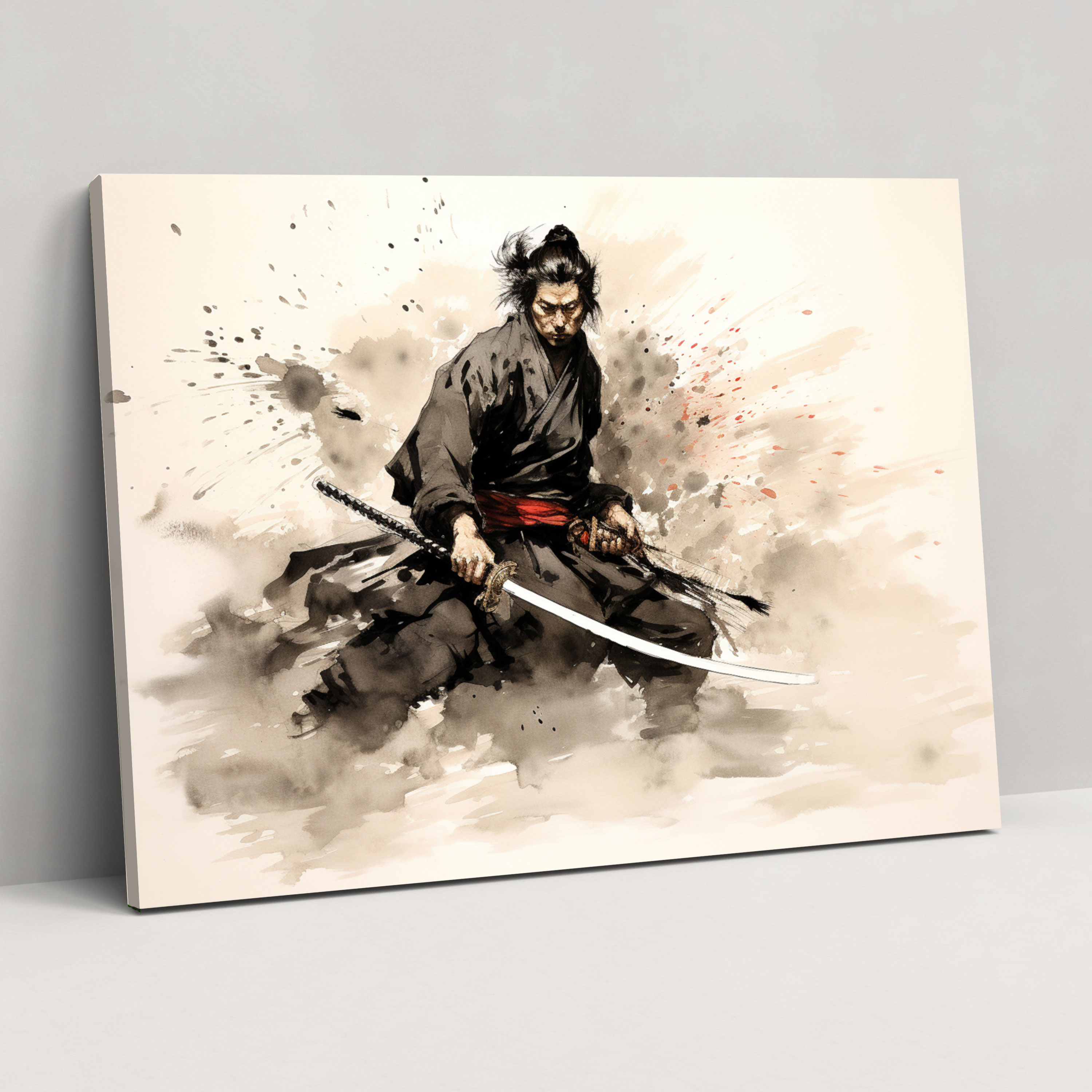 Ancient Weapons Canvas Print - Samurai With Katana - Ancient Weapons, Canvas Print, Home Decoration, Wall Art