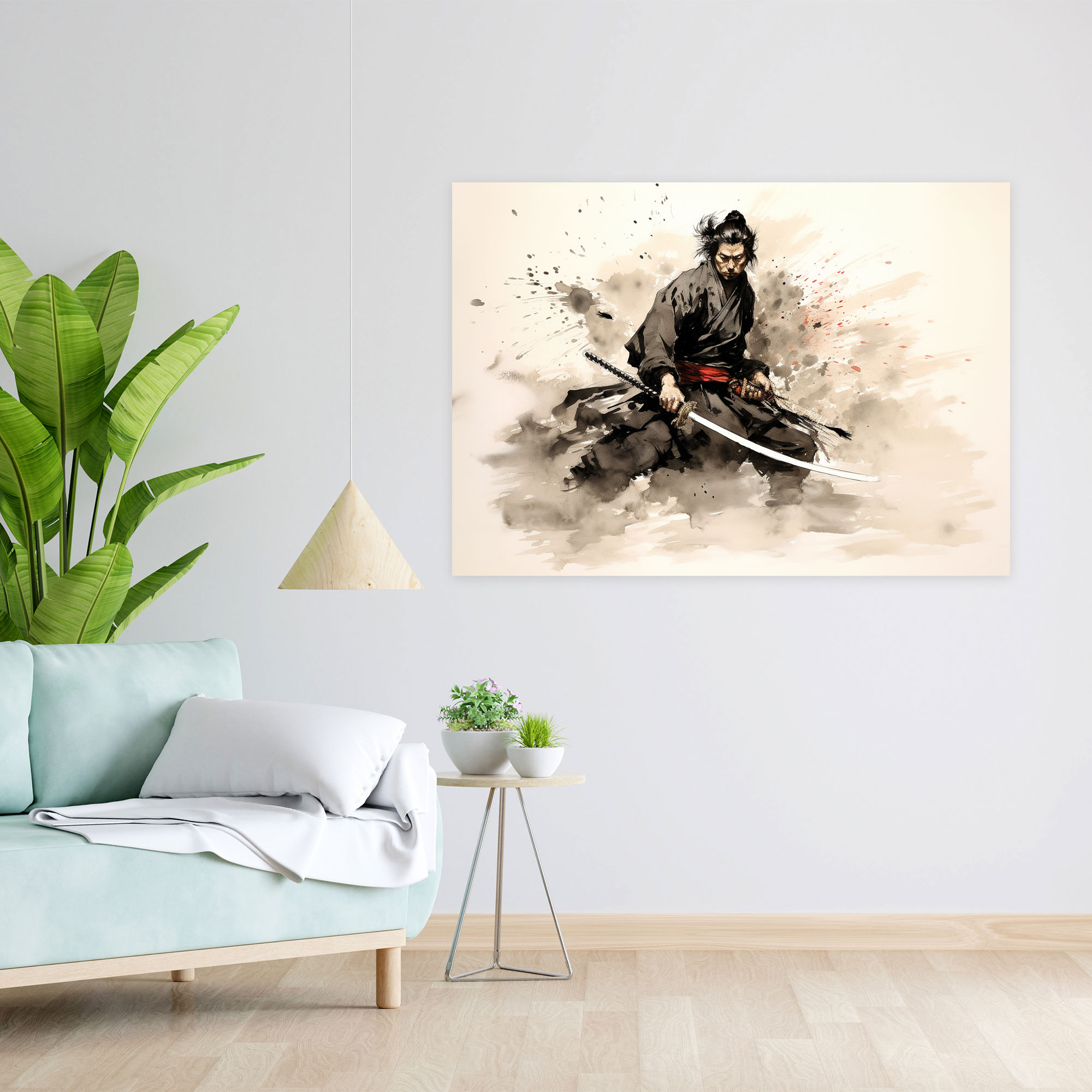 Ancient Weapons Canvas Print - Samurai With Katana - Ancient Weapons, Canvas Print, Home Decoration, Wall Art