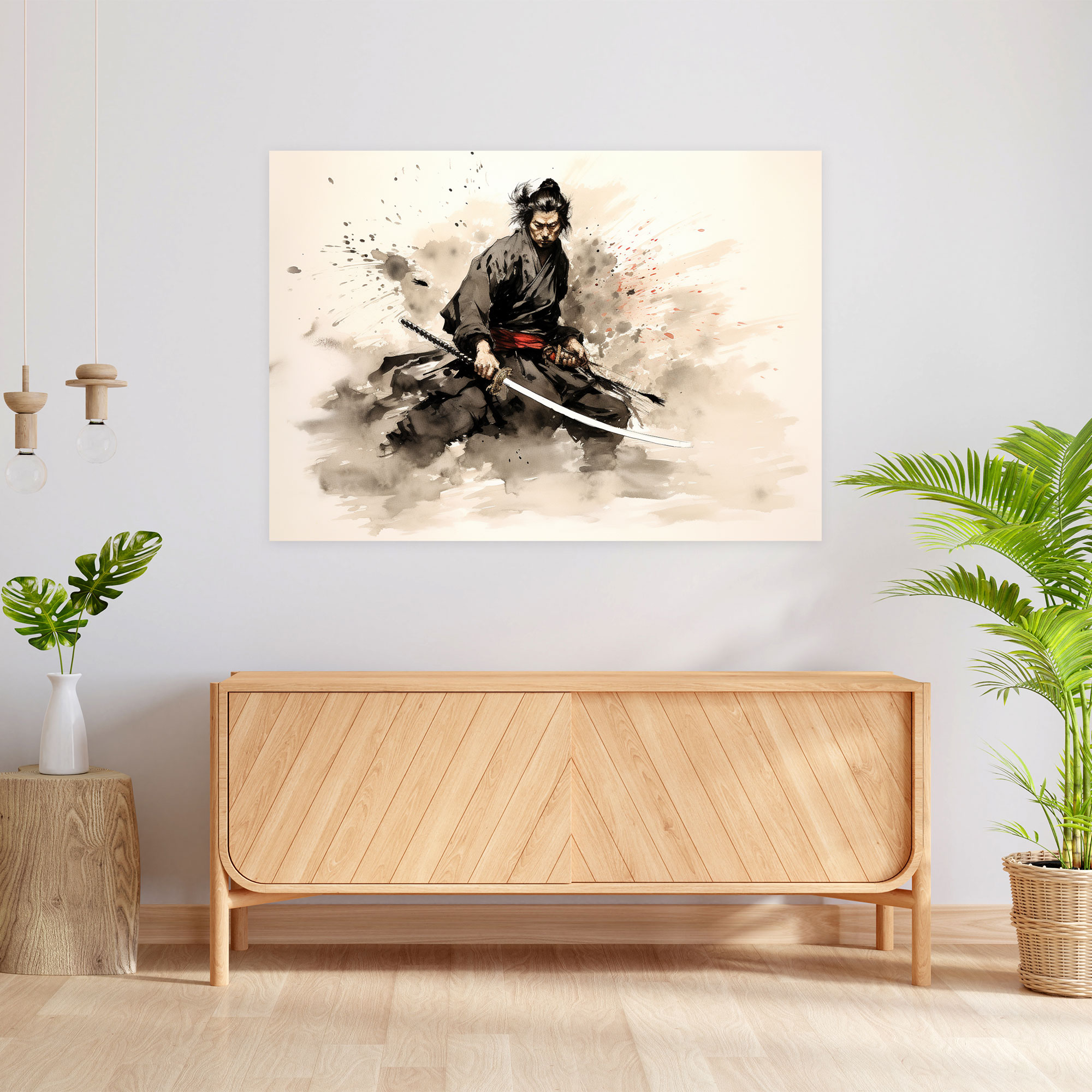 Ancient Weapons Canvas Print - Samurai With Katana - Ancient Weapons, Canvas Print, Home Decoration, Wall Art