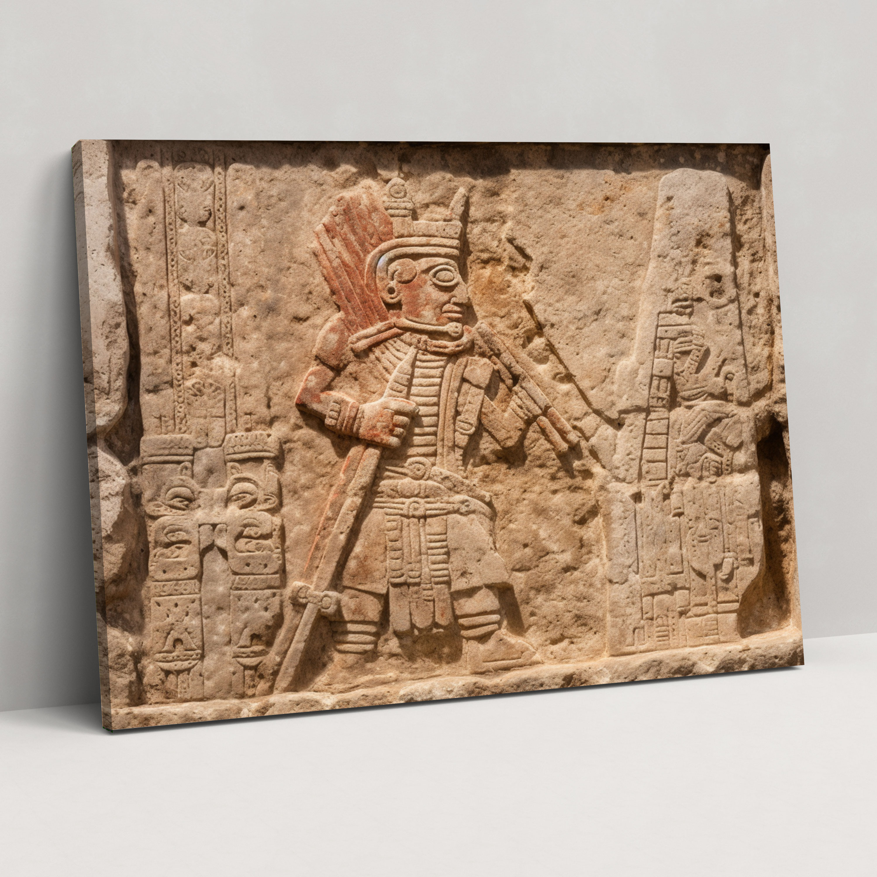 Ancient Weapons Wall Art - Mayan Warrior With Spear - Ancient Weapons, Home Decoration, Ancient Weapons, Wall Art