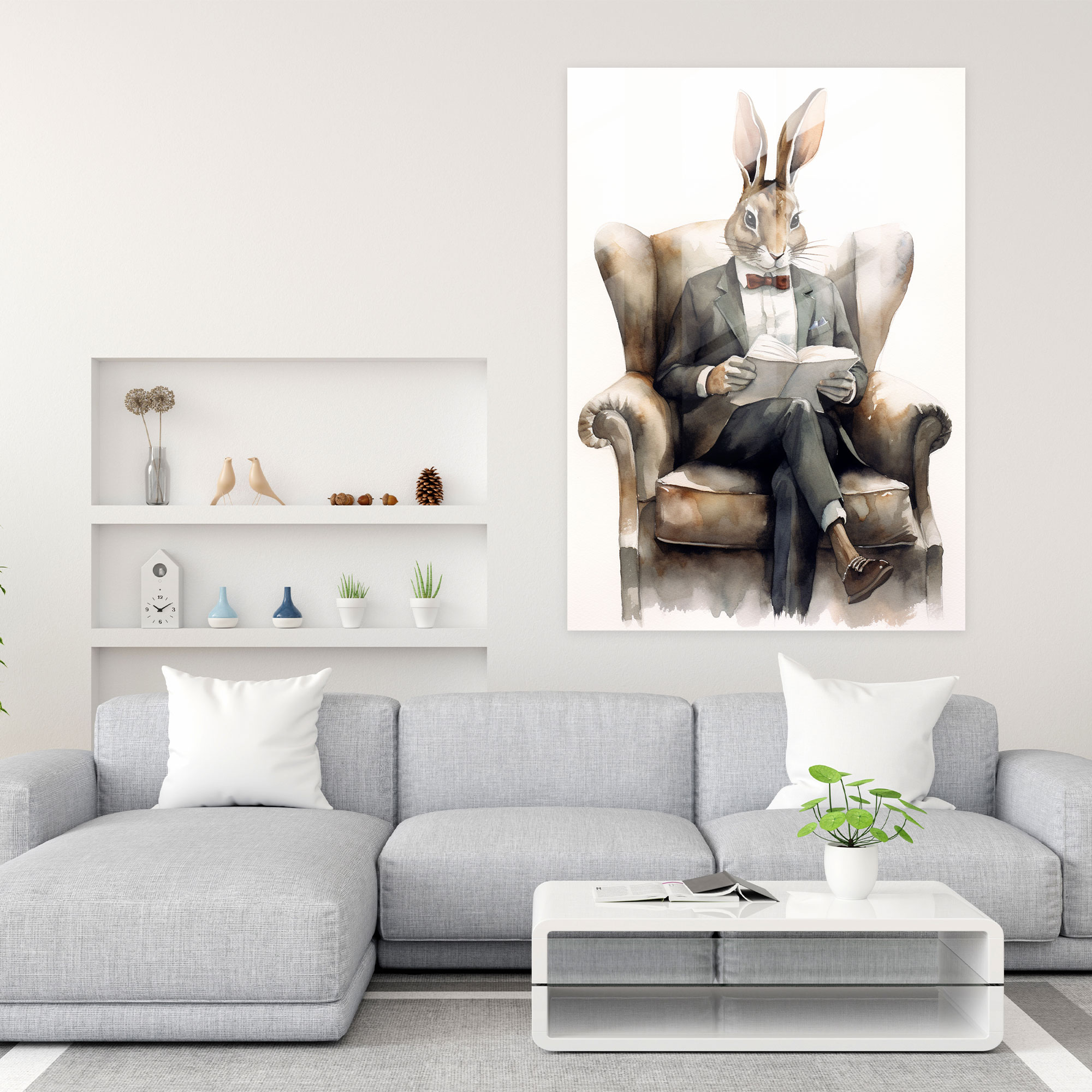Animals Dressed Like Humans Wall Decoration - Animals Dressed Like Humans, Suit And Tie, Glass Print, Glass Art