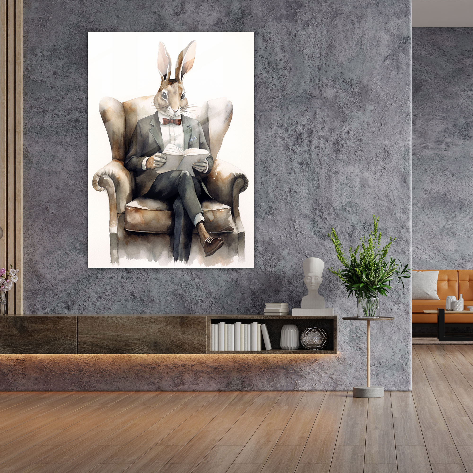 Animals Dressed Like Humans Wall Decoration - Animals Dressed Like Humans, Suit And Tie, Glass Print, Glass Art