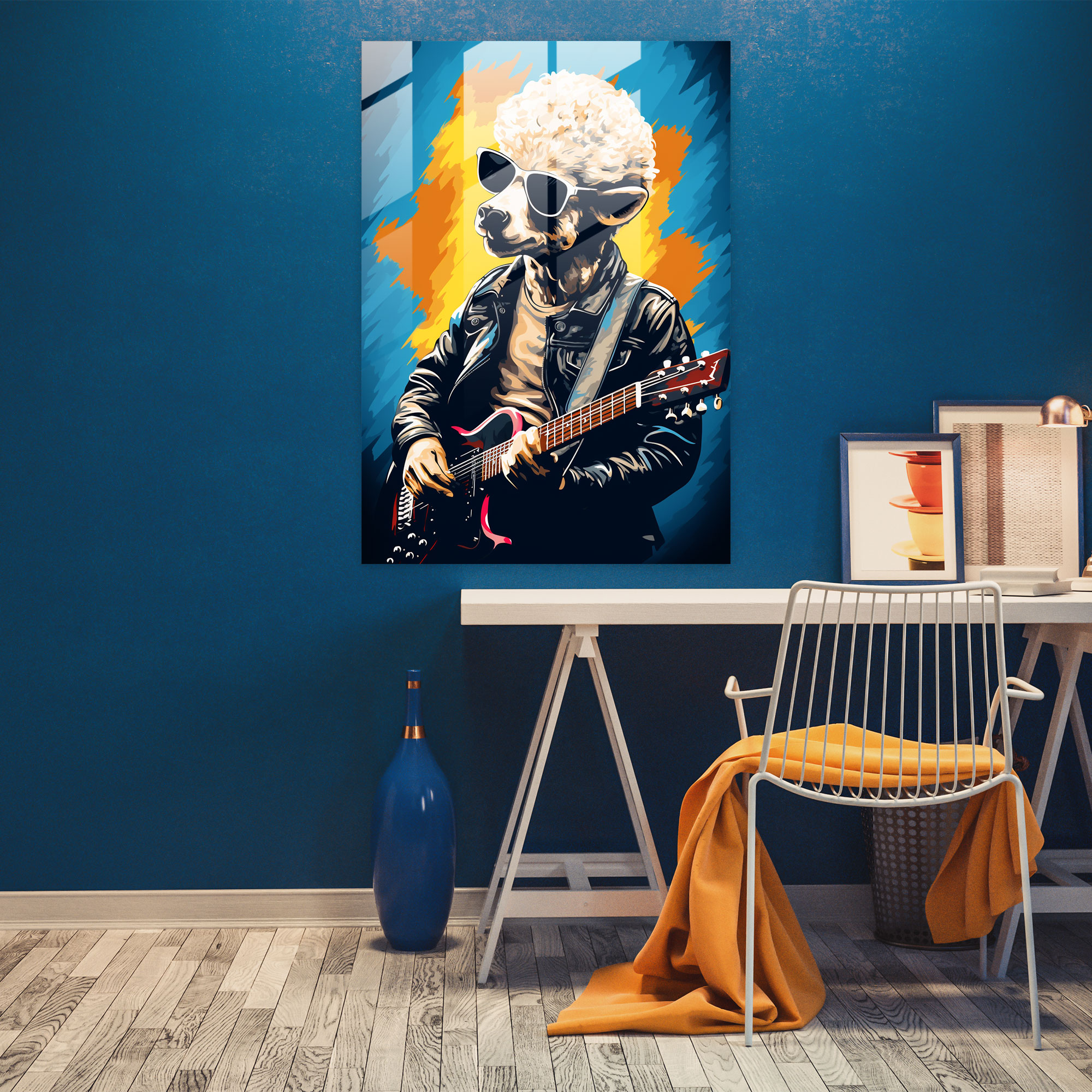 Animals Dressed Like Humans Glass Print - Animals Dressed Like Humans, Sunglasses, Glass Art, Stage