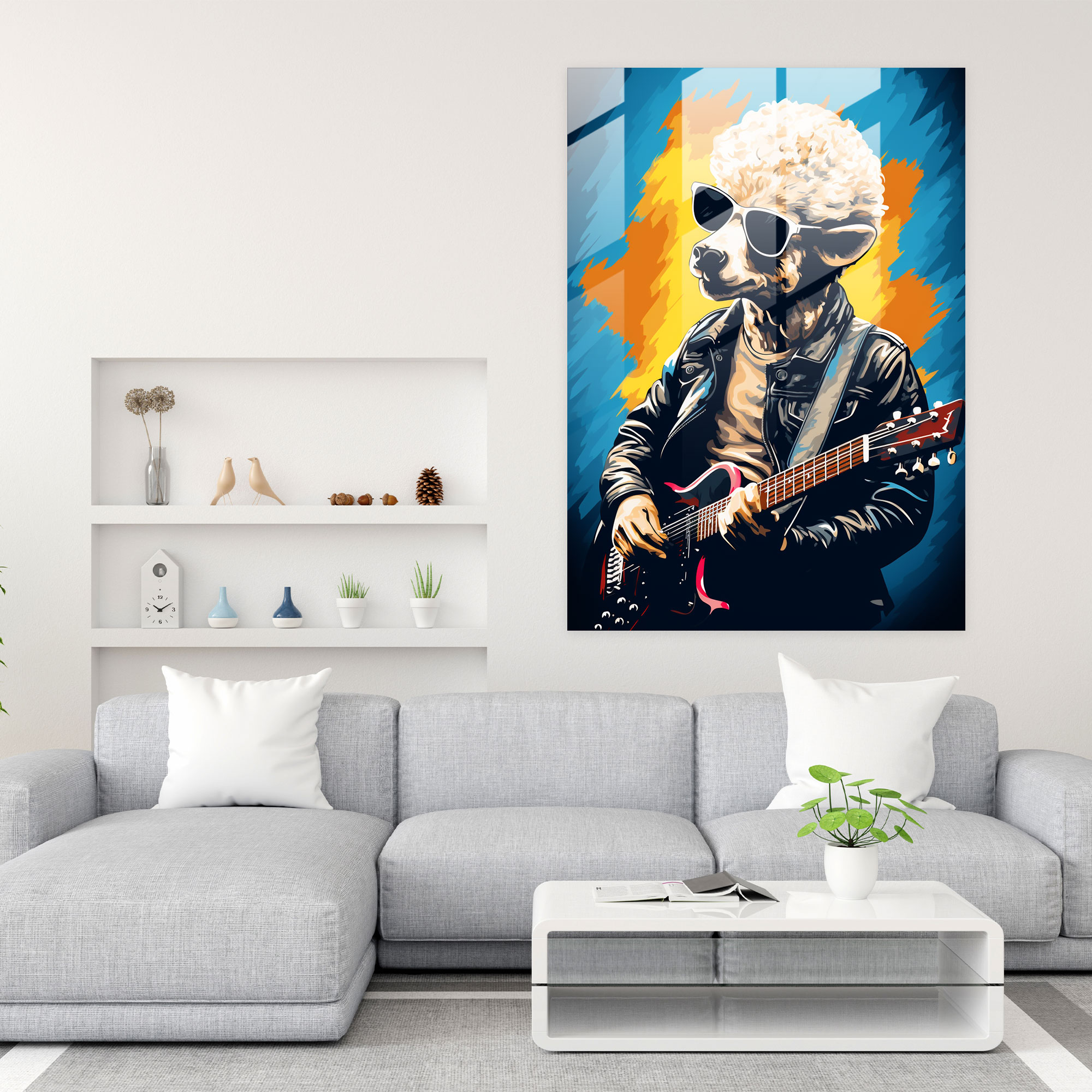 Animals Dressed Like Humans Glass Print - Animals Dressed Like Humans, Sunglasses, Glass Art, Stage