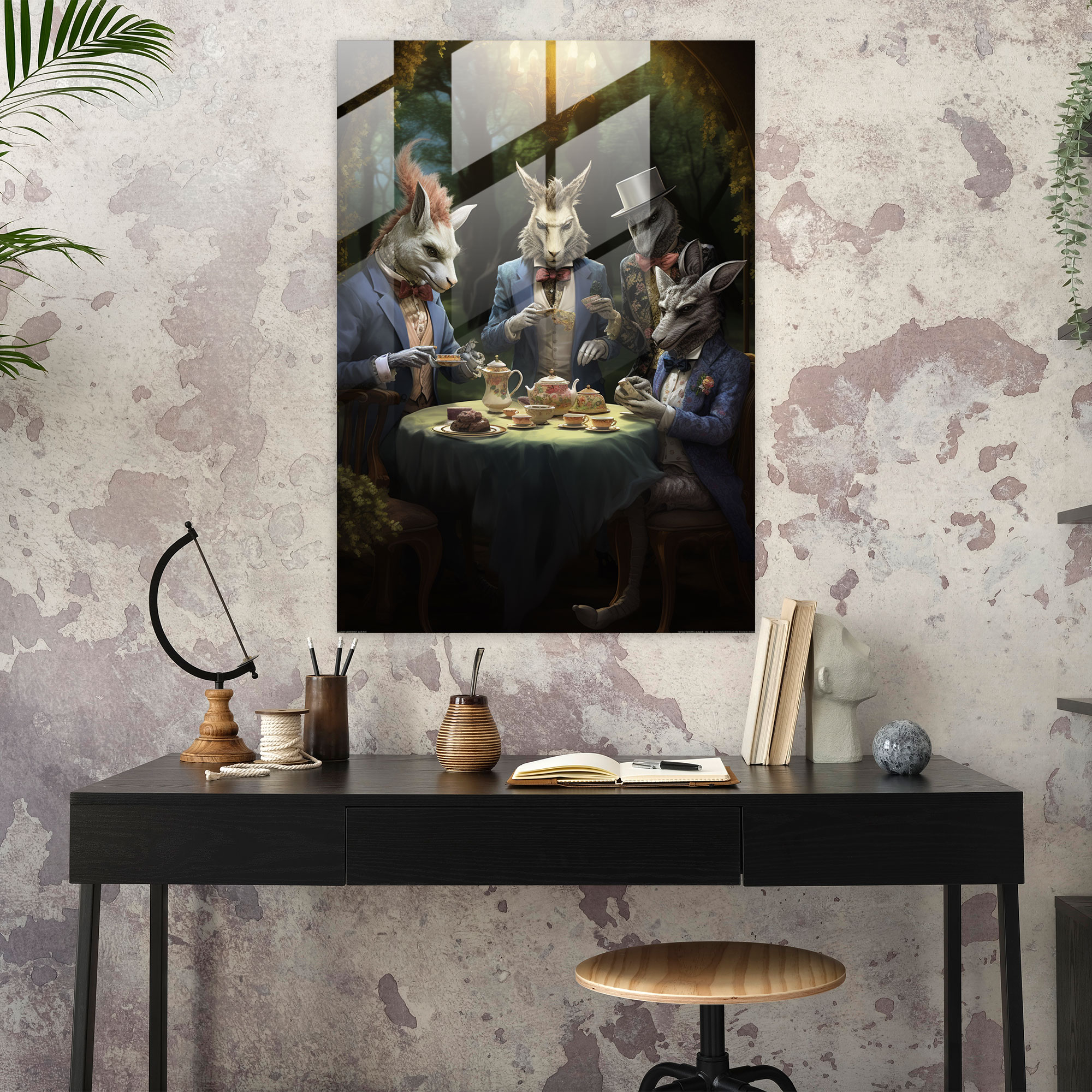 Animals Dressed Like Humans Glass Wall Art - Animals Dressed Like Humans, Glass Art, Animals Dressed Like Humans, Home Decoration