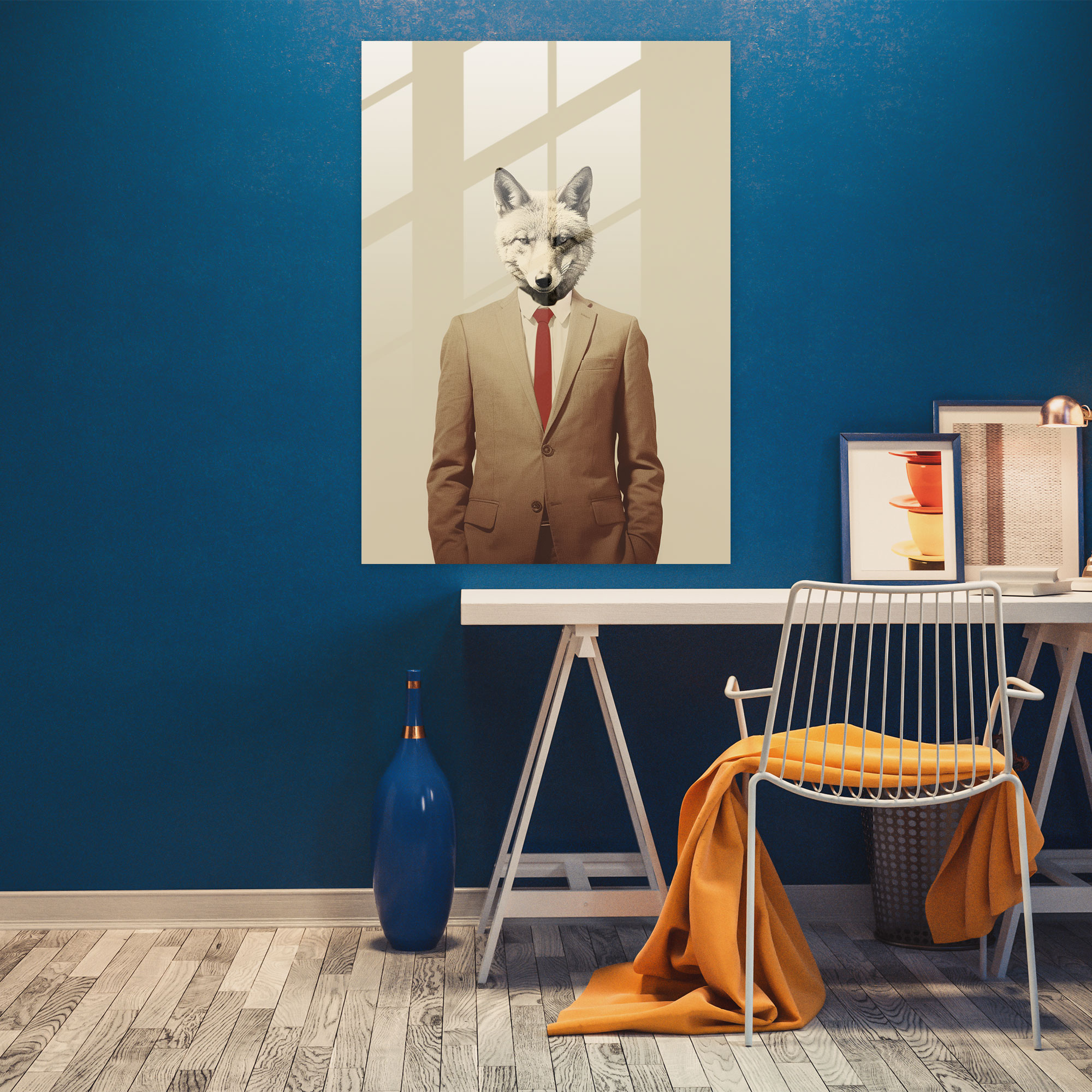 Animals Dressed Like Humans Home Decoration - Animals Dressed Like Humans, Glass Wall Art, Glass Print, Modern Art
