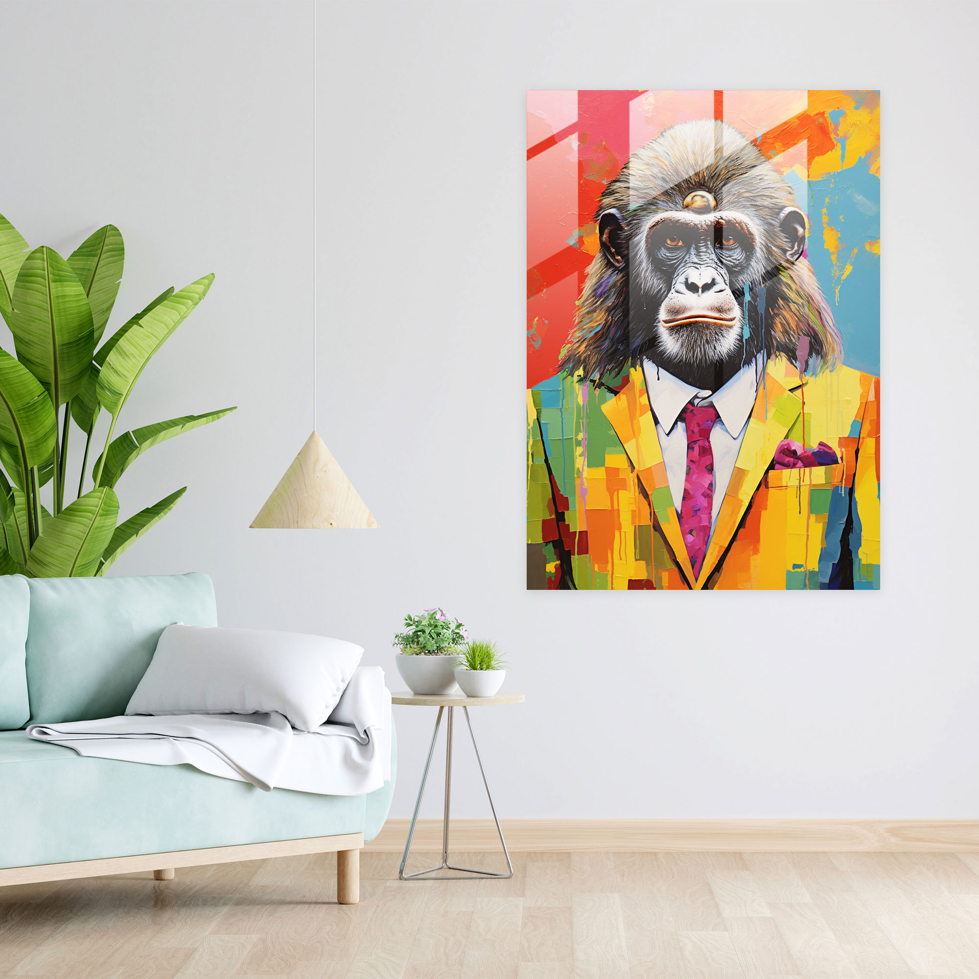 Animals Dressed Like Humans Wall Decoration - Animals Dressed Like Humans, Home Decoration, Glass Wall Art, Dynamic
