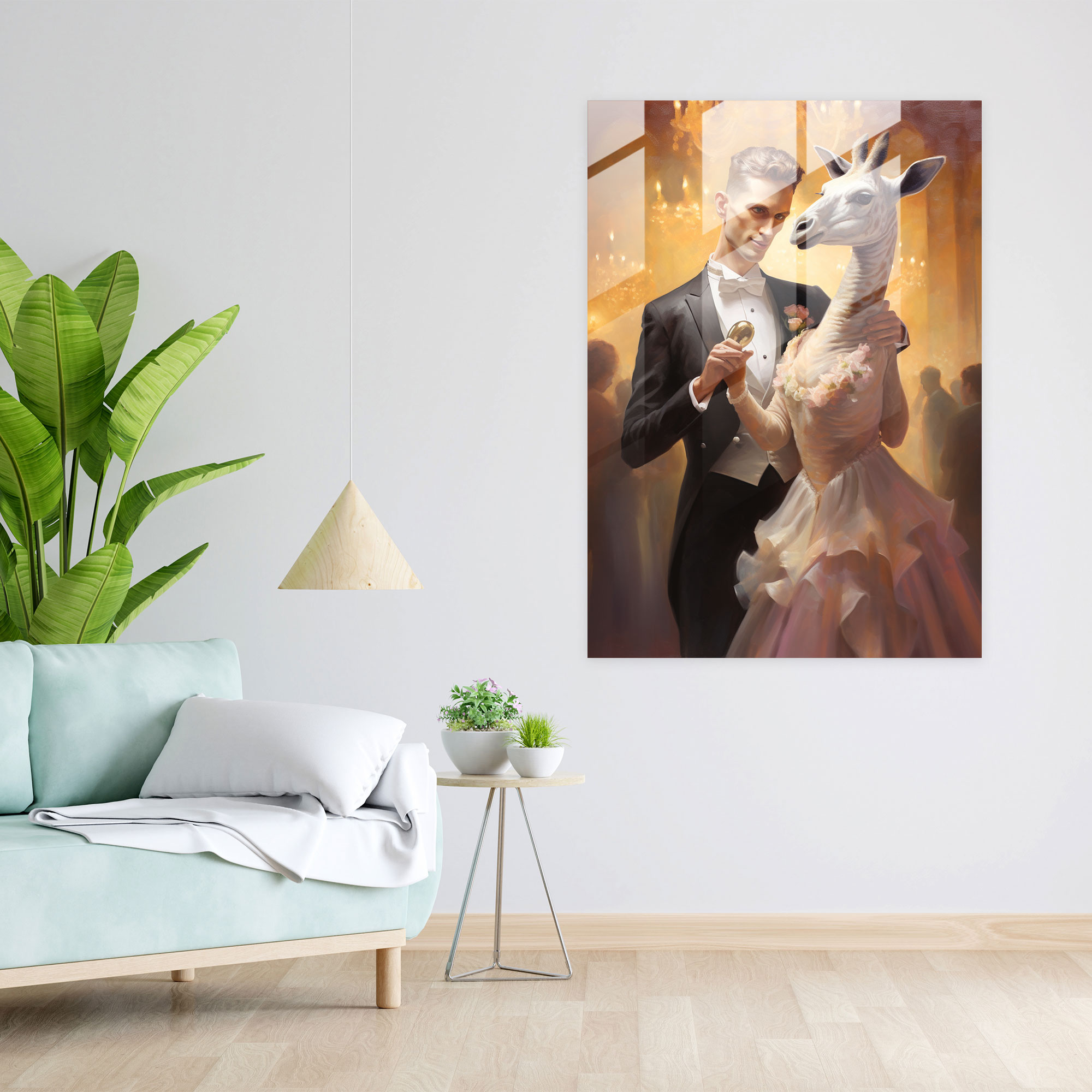 Animals Dressed Like Humans Glass Art - Animals Dressed Like Humans, Animals Dressed Like Humans, Romantic, Modern Art