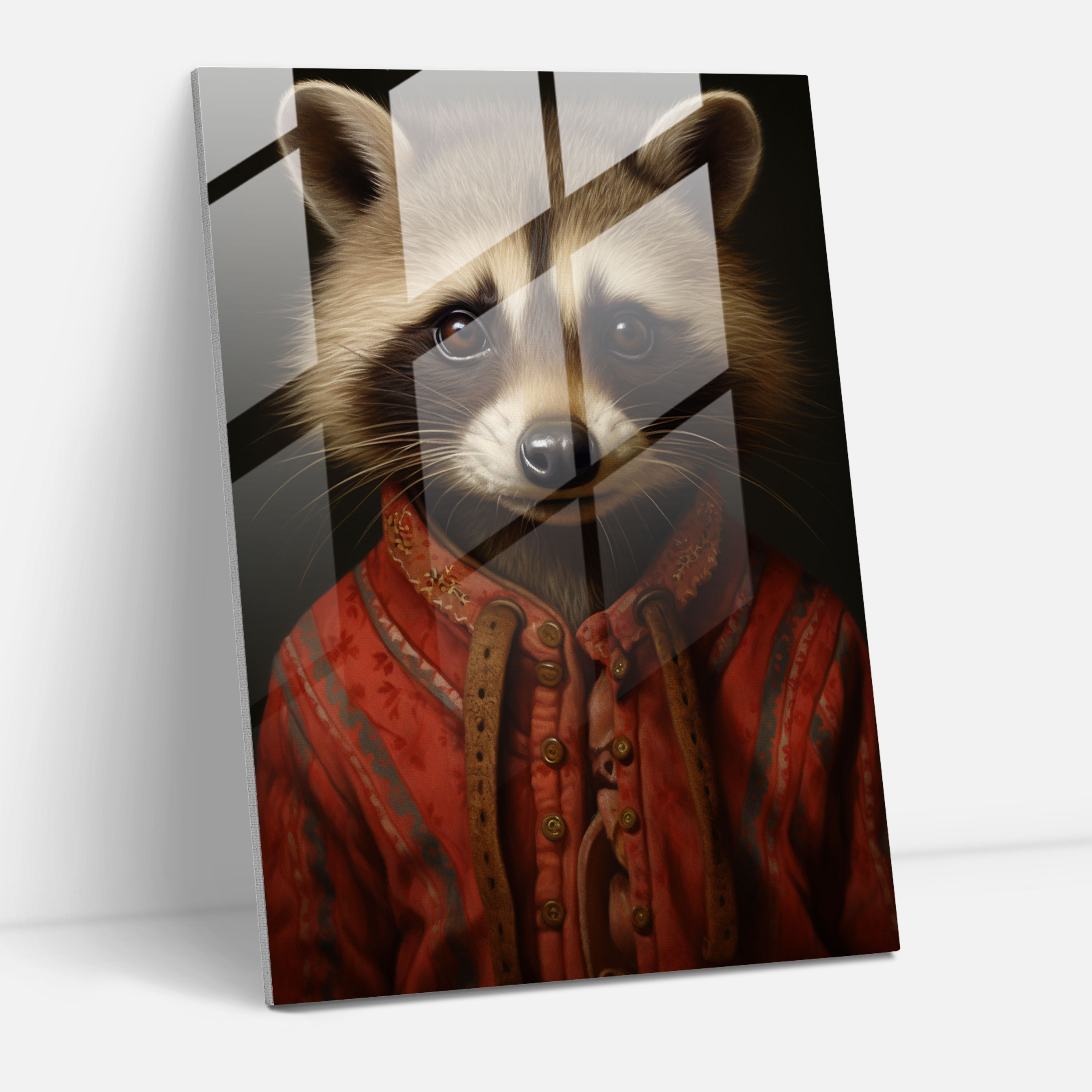 Animals Dressed Like Humans Glass Print - Animals Dressed Like Humans, Wall Decoration, Glass Art, Cute Outfit
