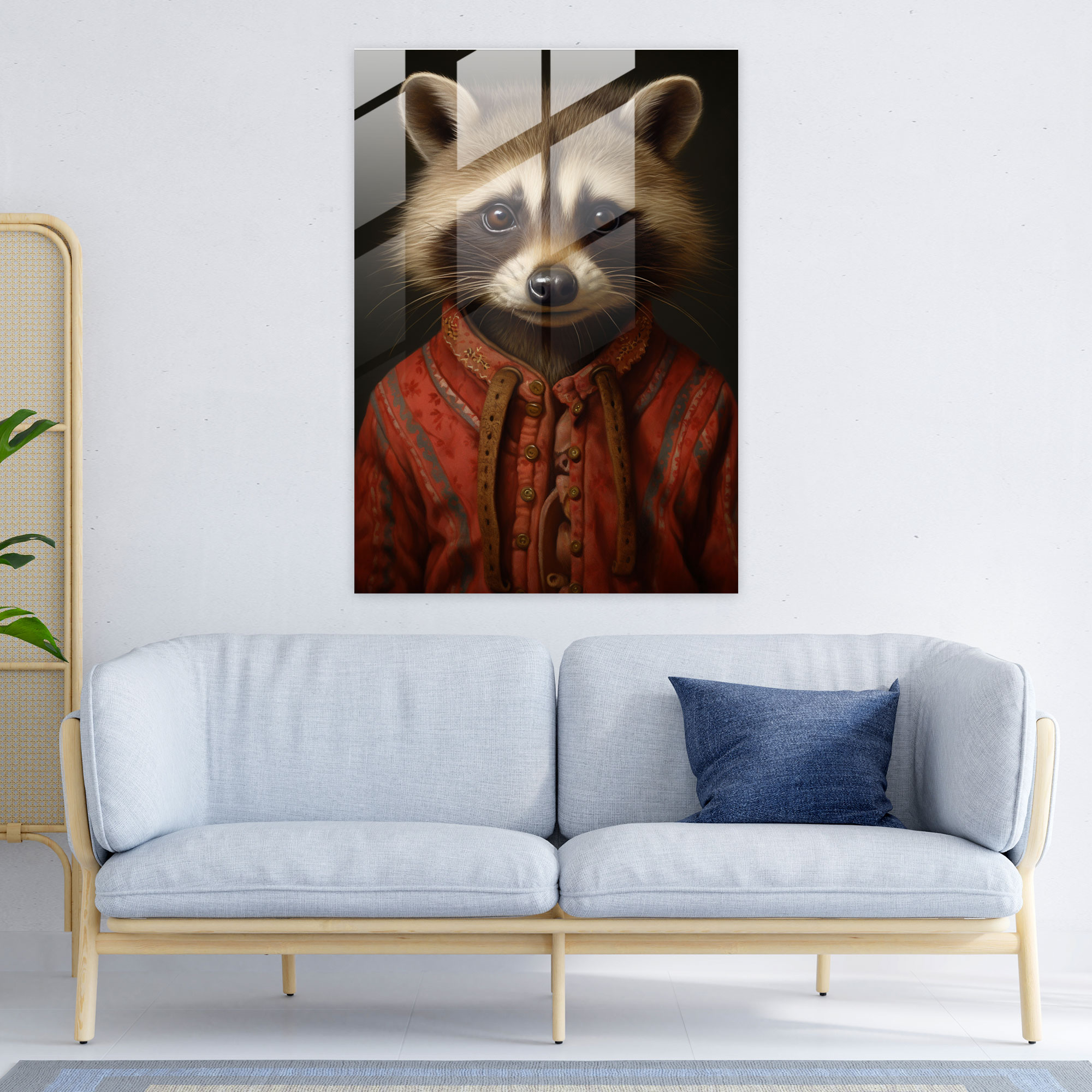 Animals Dressed Like Humans Glass Print - Animals Dressed Like Humans, Wall Decoration, Glass Art, Cute Outfit