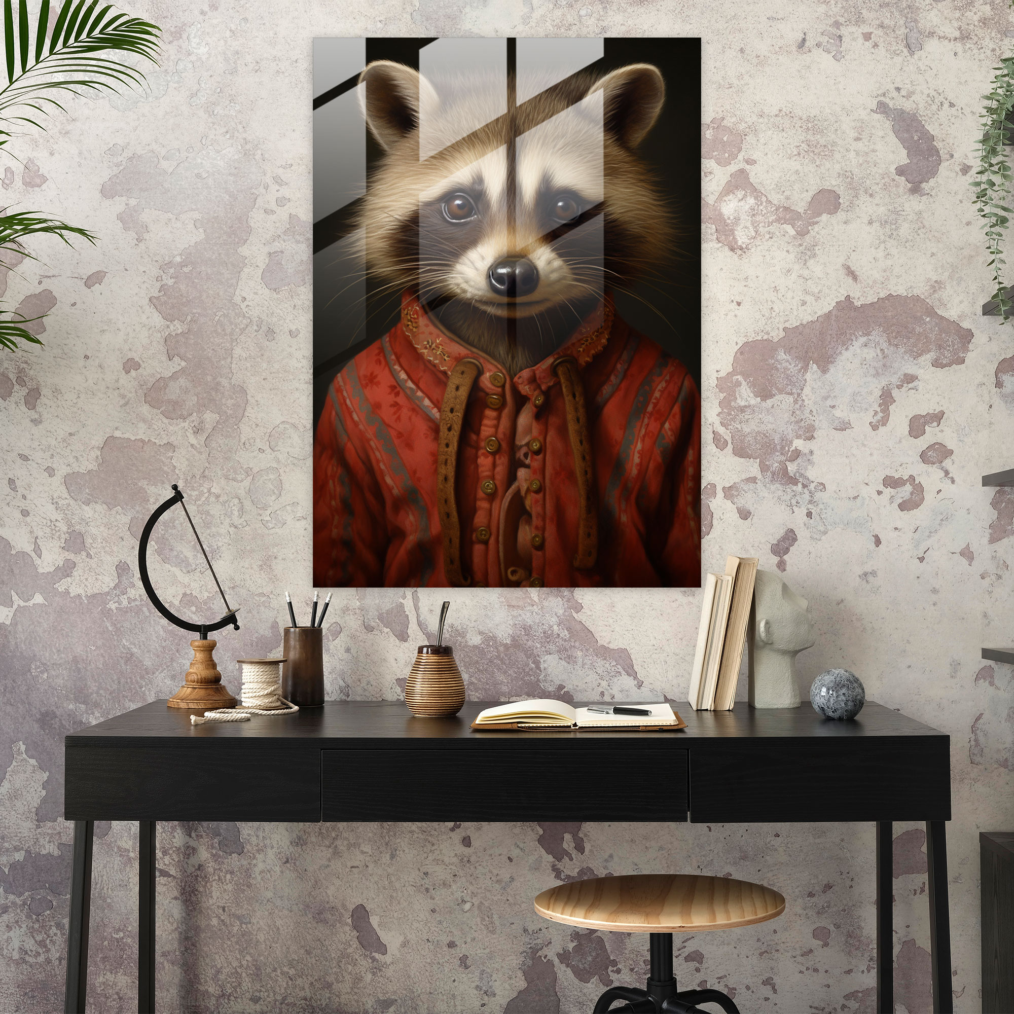Animals Dressed Like Humans Glass Print - Animals Dressed Like Humans, Wall Decoration, Glass Art, Cute Outfit