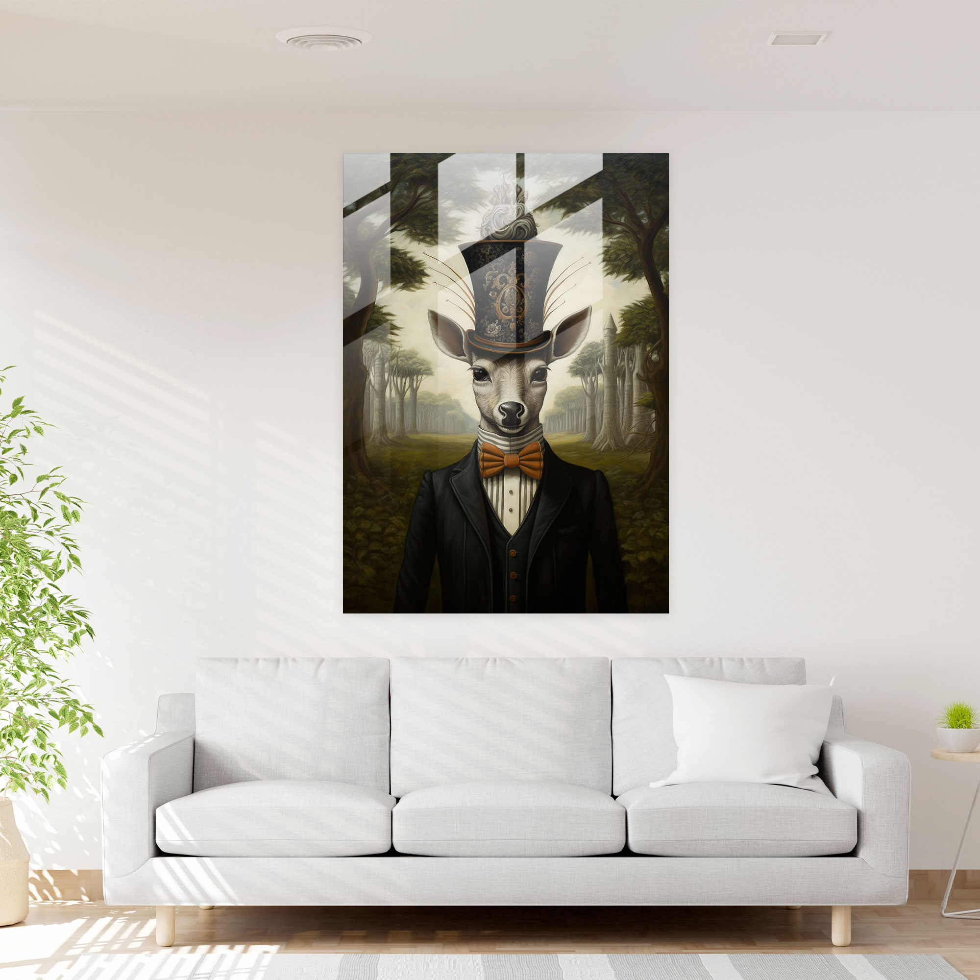 Animals Dressed Like Humans Glass Print - Oil Painting - Animals Dressed Like Humans, Animals Dressed Like Humans, Glass Wall Art, Home Decoration