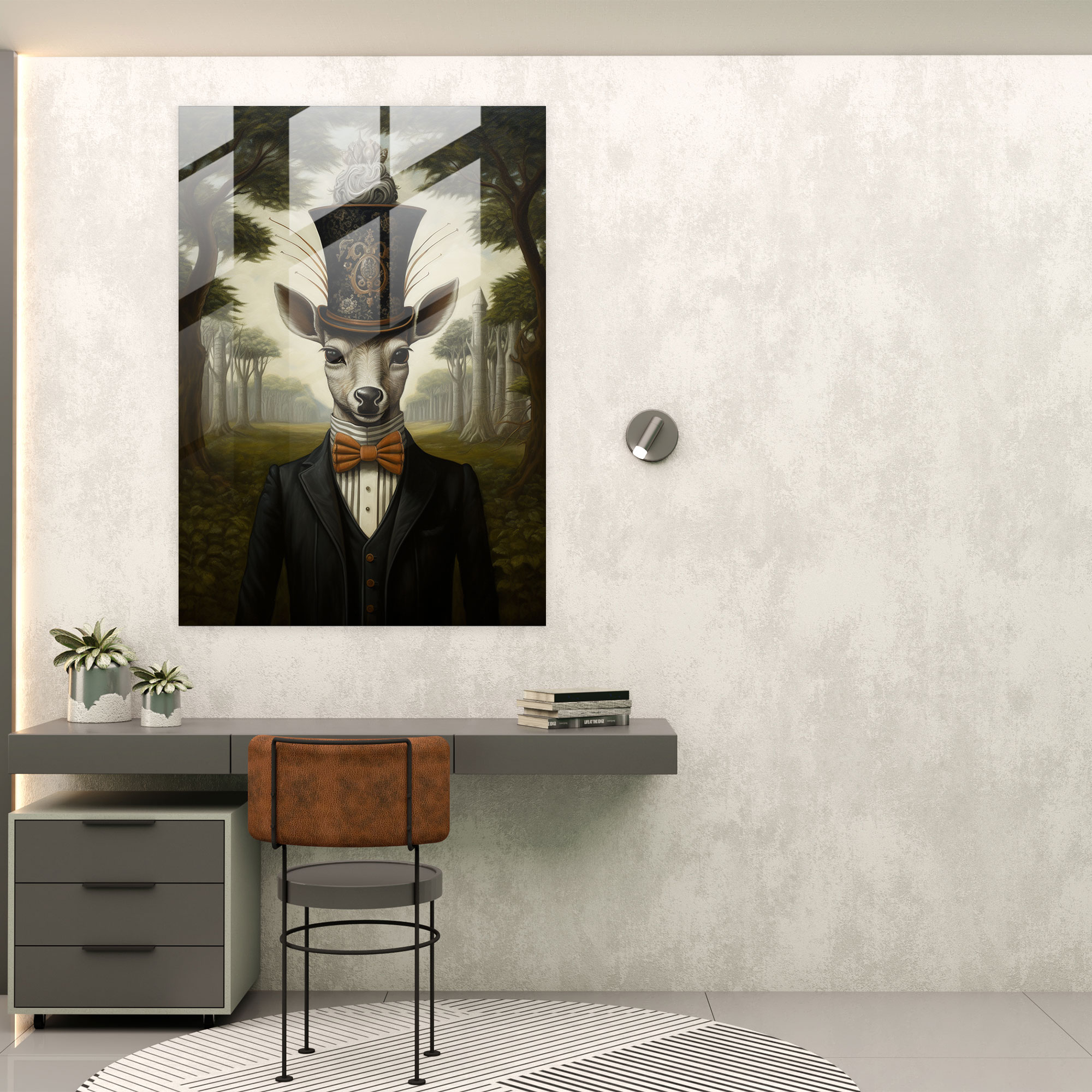 Animals Dressed Like Humans Glass Print - Oil Painting - Animals Dressed Like Humans, Animals Dressed Like Humans, Glass Wall Art, Home Decoration