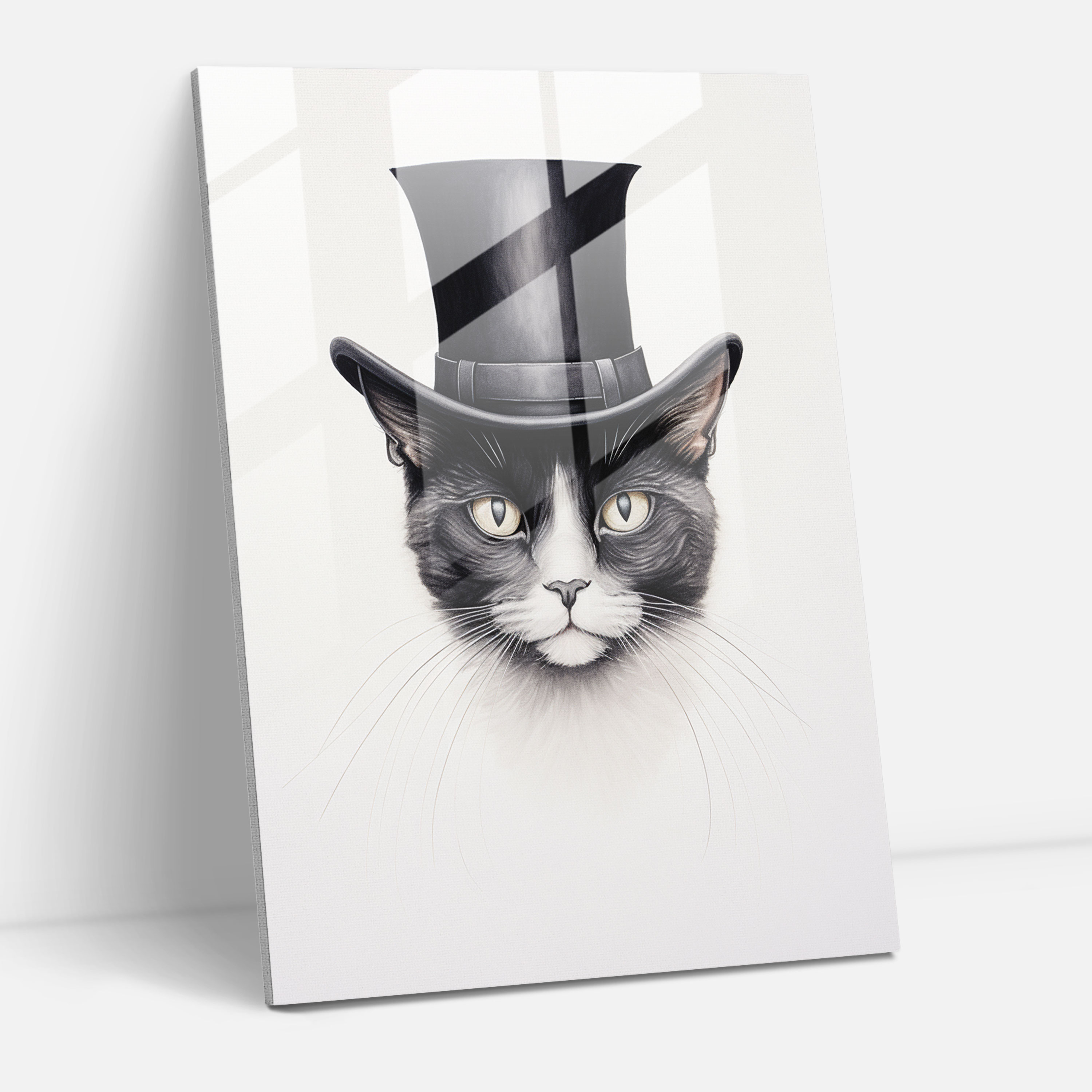Animals Dressed Like Humans Glass Print - Animals Dressed Like Humans, Clean White Background, Animals Dressed Like Humans, Home Decoration