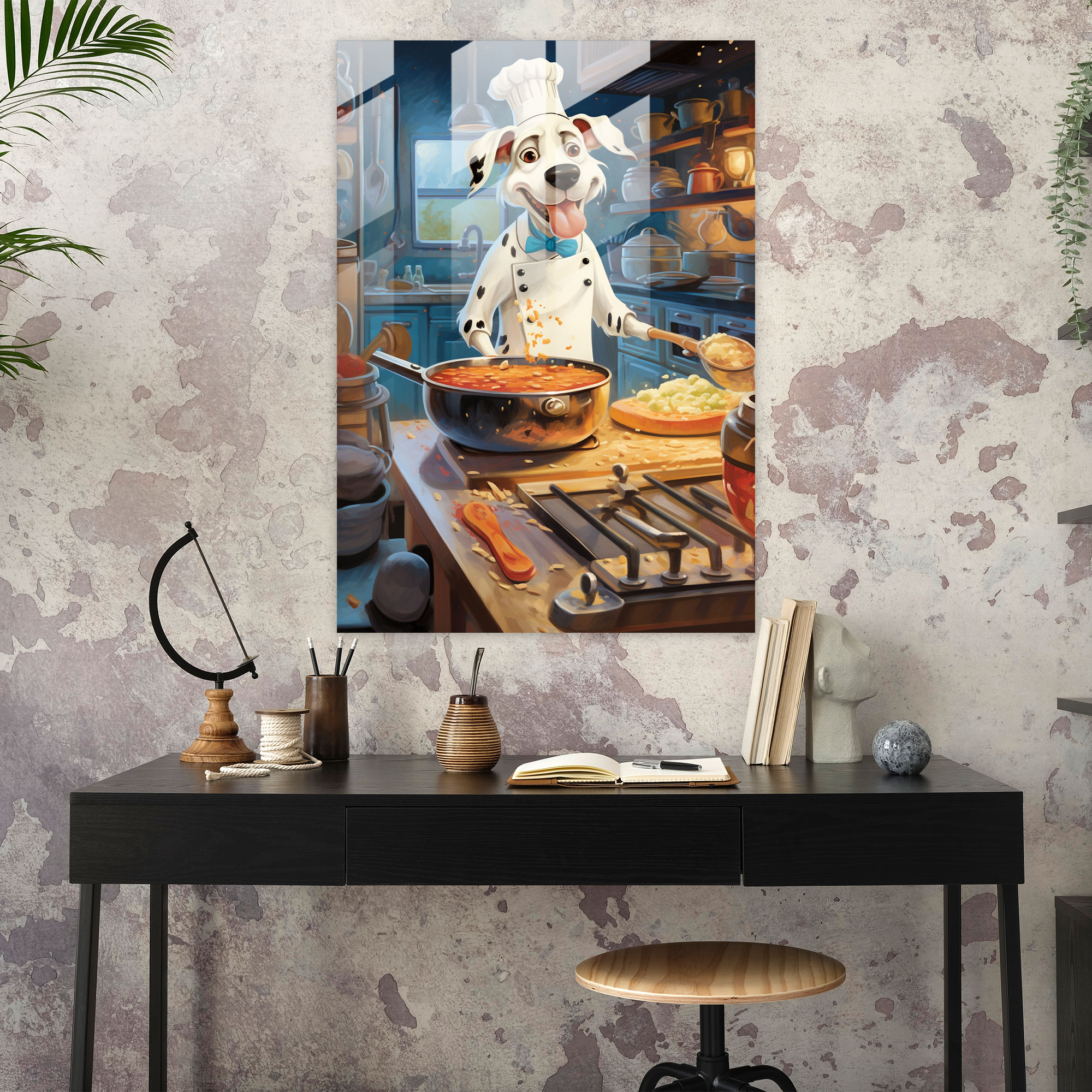 Animals Dressed Like Humans - Chef Dog Glass Print - Animals Dressed Like Humans, Chef Hat, Glass Print, Glass Art