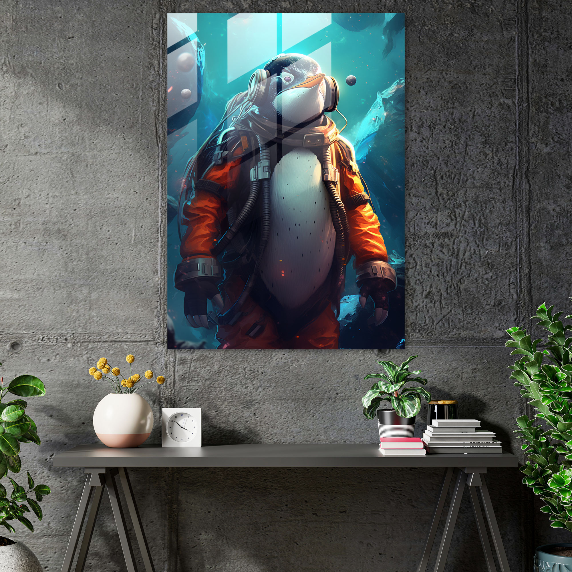 Futuristic Animals Glass Wall Art - Animals Dressed Like Humans, Cosmic Adventure, Futuristic, Glass Wall Art