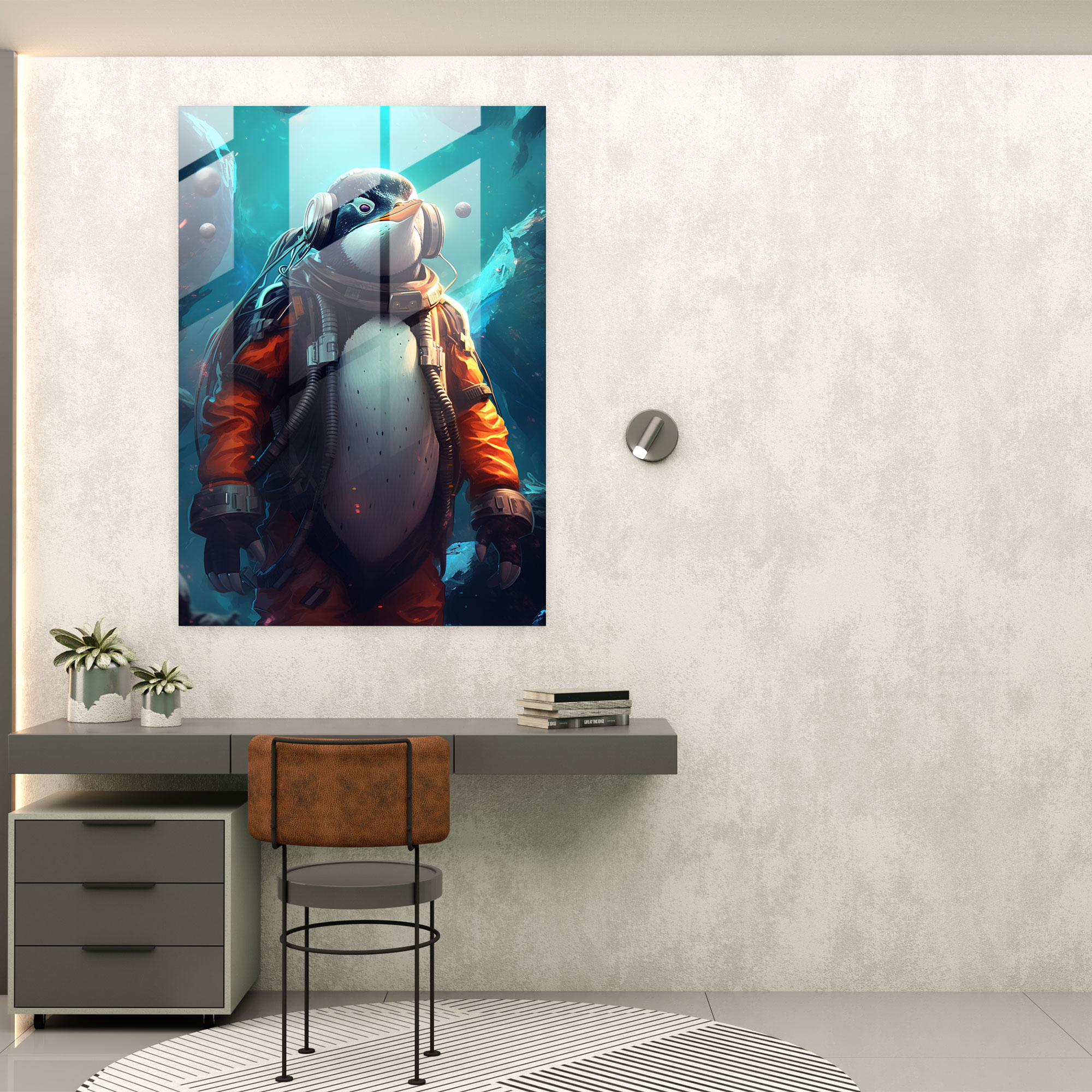 Futuristic Animals Glass Wall Art - Animals Dressed Like Humans, Cosmic Adventure, Futuristic, Glass Wall Art