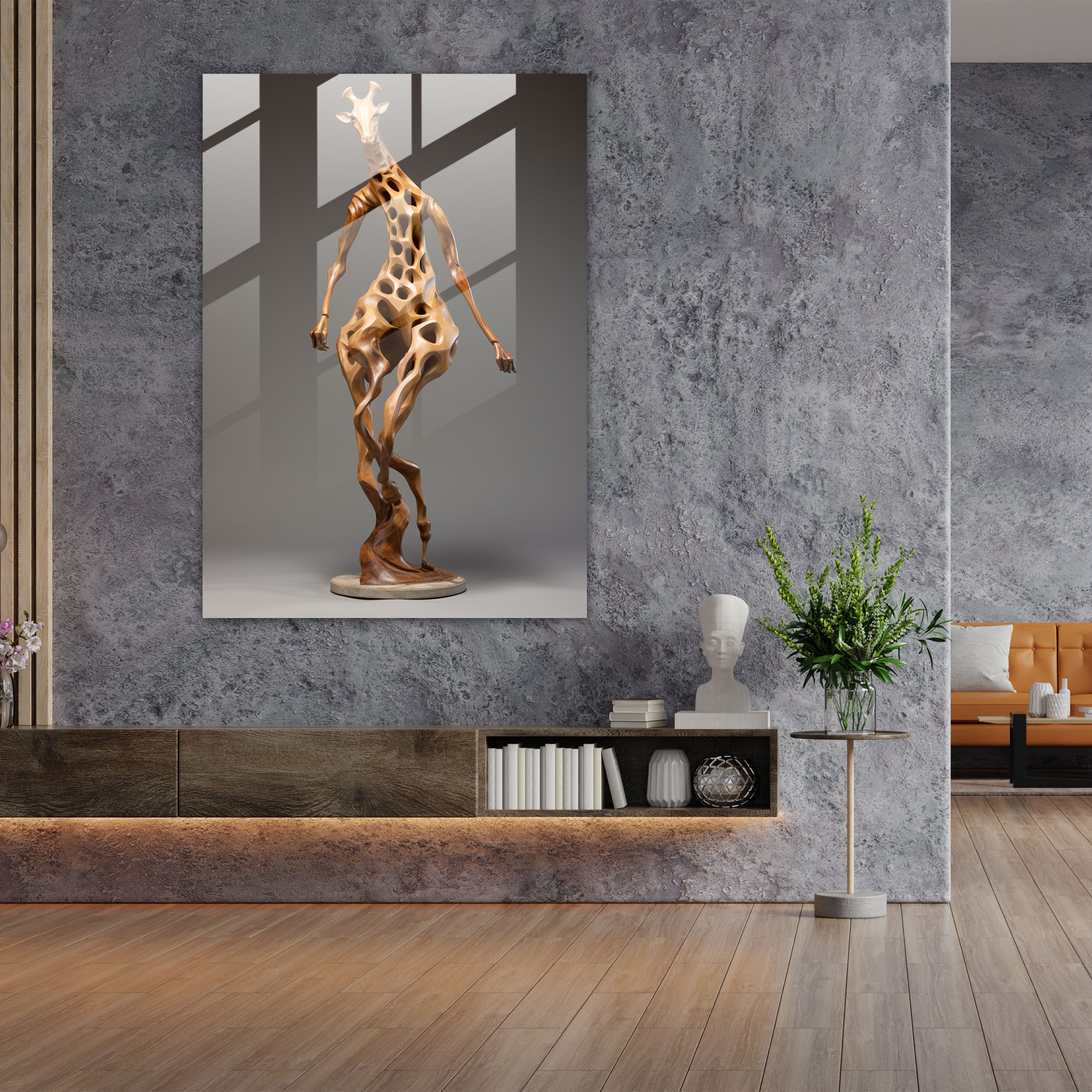 Abstract Animals Glass Wall Art - Animals Dressed Like Humans, Abstract Sculpture, Playful, Home Decoration