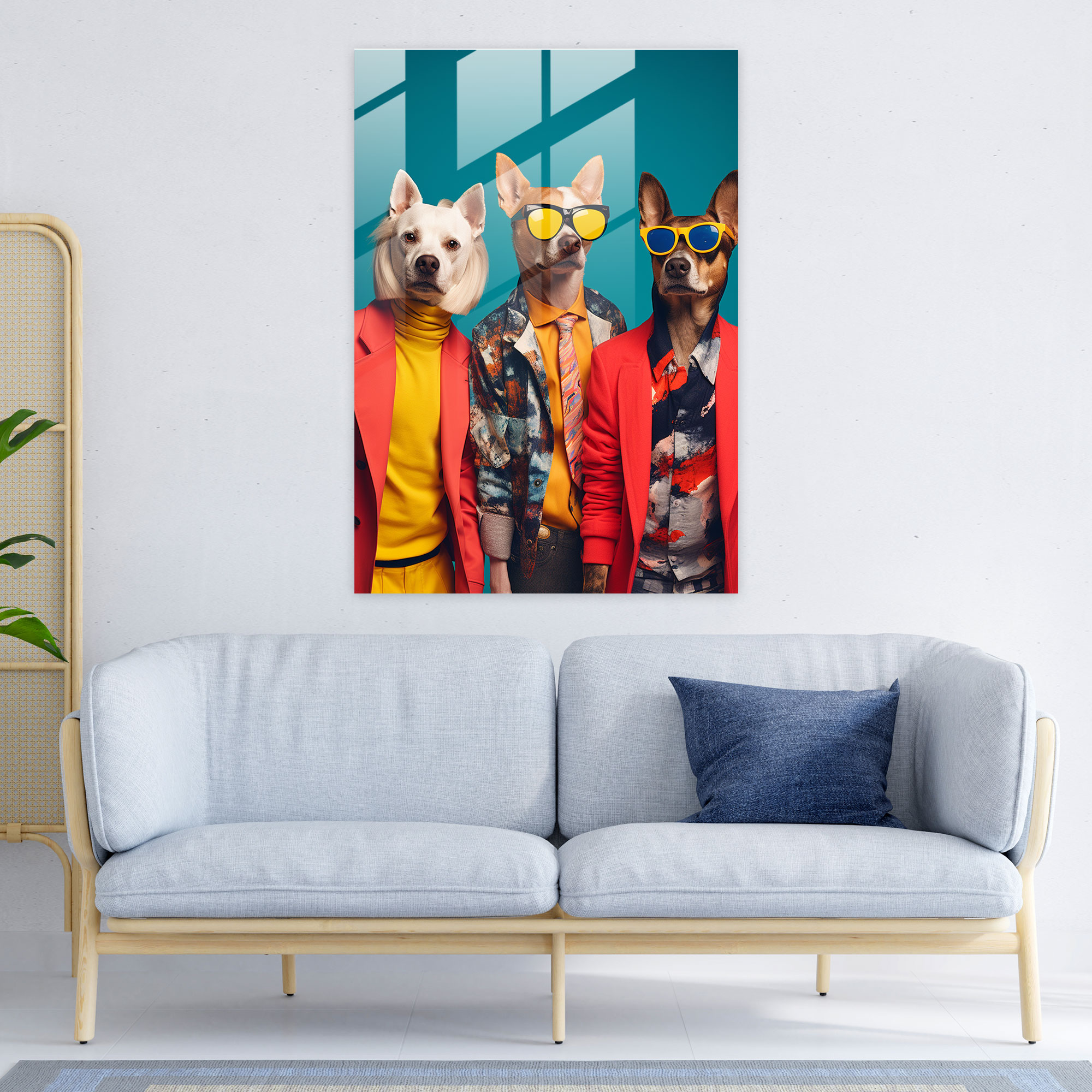 Animals Dressed Like Humans Glass Wall Art - Animals Dressed Like Humans, Glass Print, Modern Art, Home Decoration
