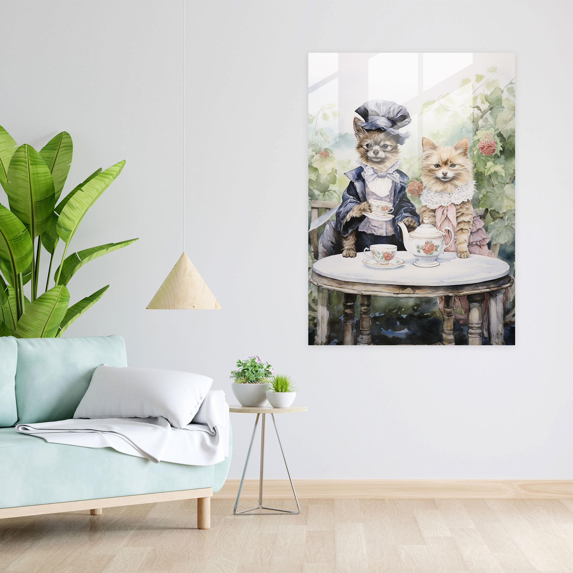 Animals Dressed Like Humans Home Decoration - Animals Dressed Like Humans, Glass Art, Watercolor Painting, Animals Dressed Like Humans