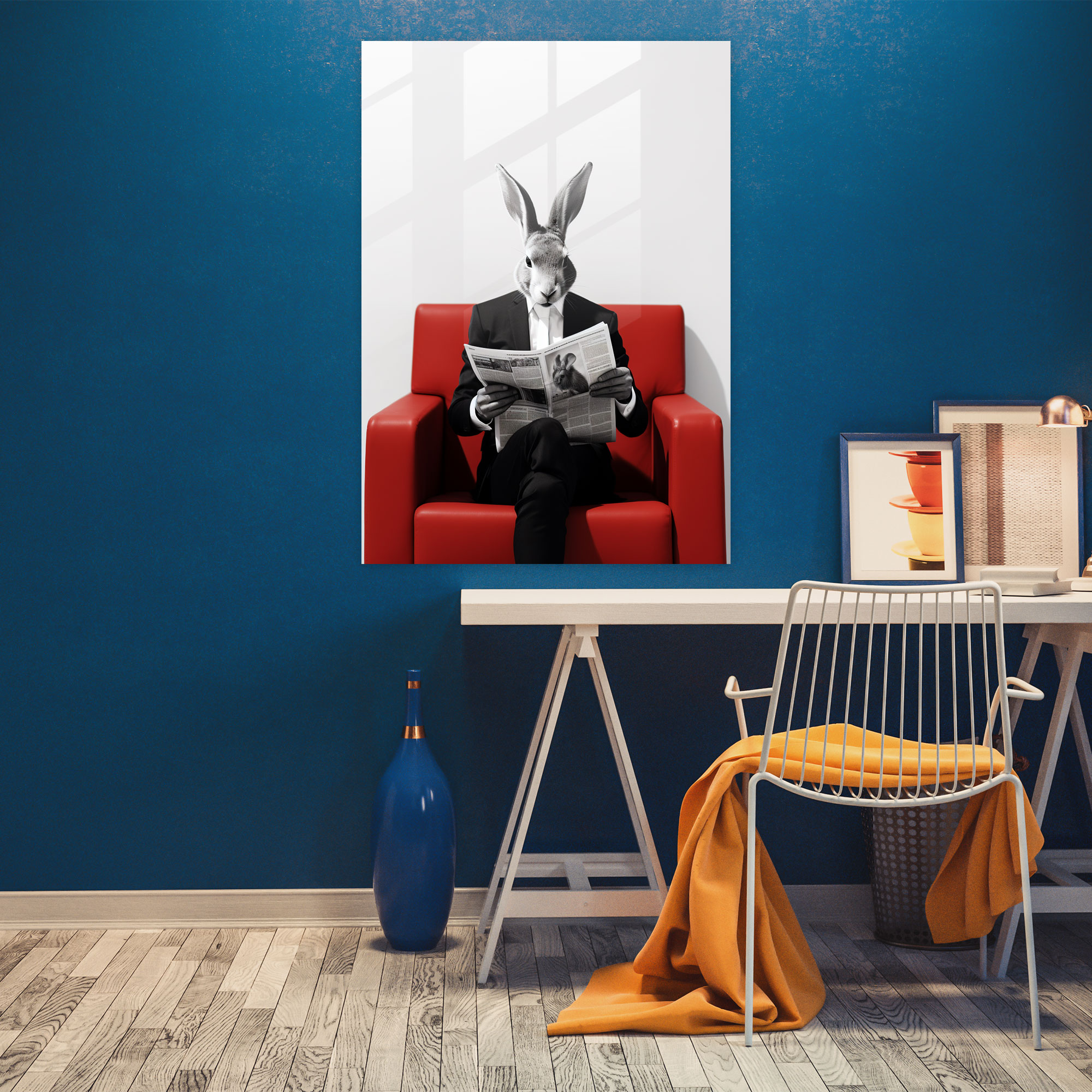 Animals Dressed Like Humans Wall Decoration - Animals Dressed Like Humans, Glass Print, Modern Living Room, Animals Dressed Like Humans