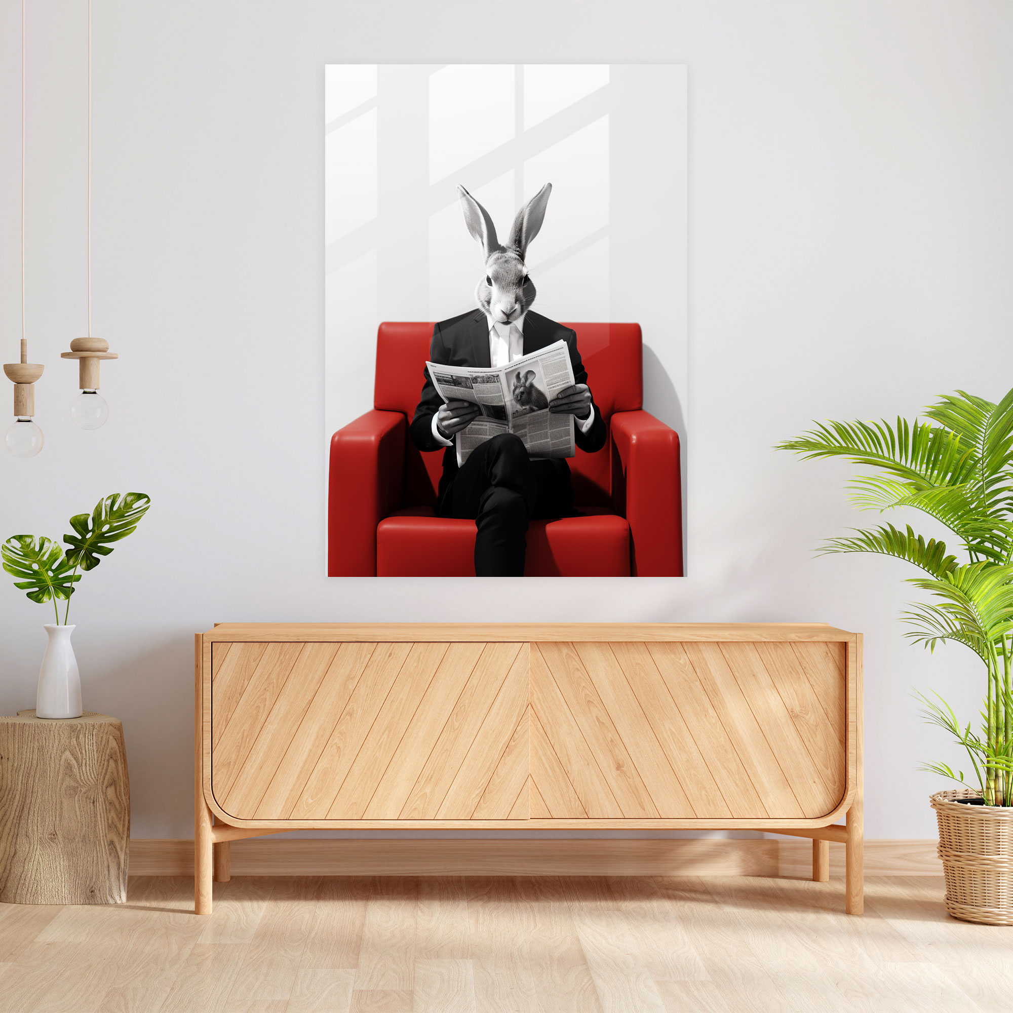 Animals Dressed Like Humans Wall Decoration - Animals Dressed Like Humans, Glass Print, Modern Living Room, Animals Dressed Like Humans