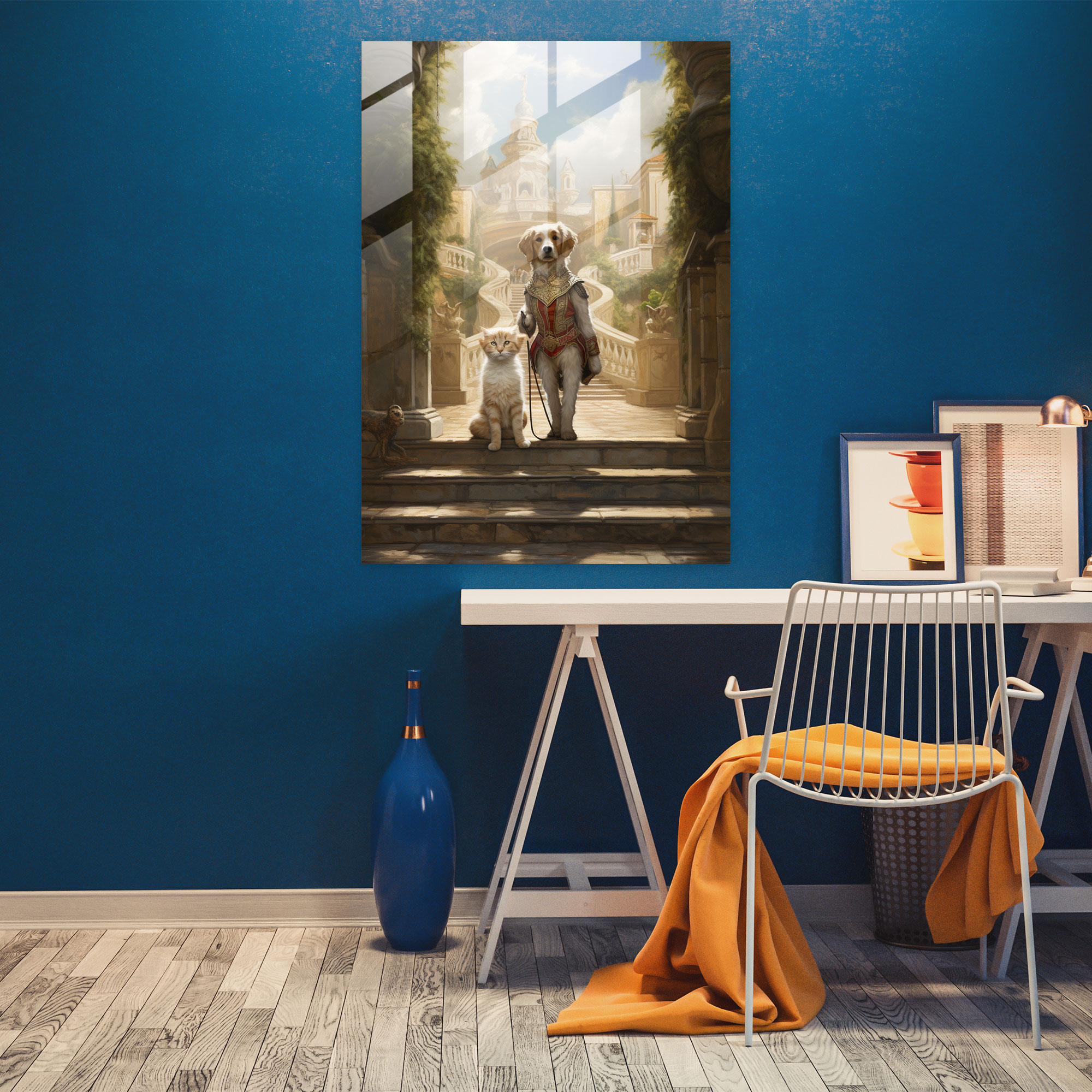 Animals Dressed Like Humans Modern Art - Animals Dressed Like Humans, Animals Dressed Like Humans, Glass Wall Art, Oil Painting