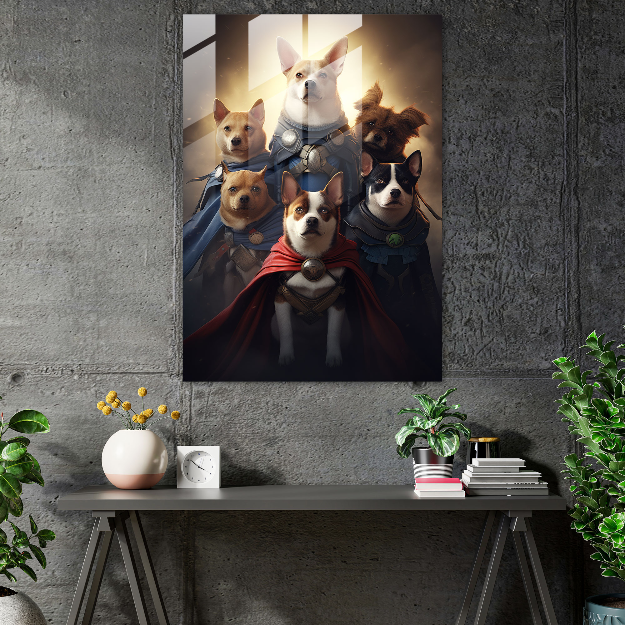 Animals Dressed Like Humans Glass Print - Animals Dressed Like Humans, Animals Dressed Like Humans, Glass Art, Superheroes