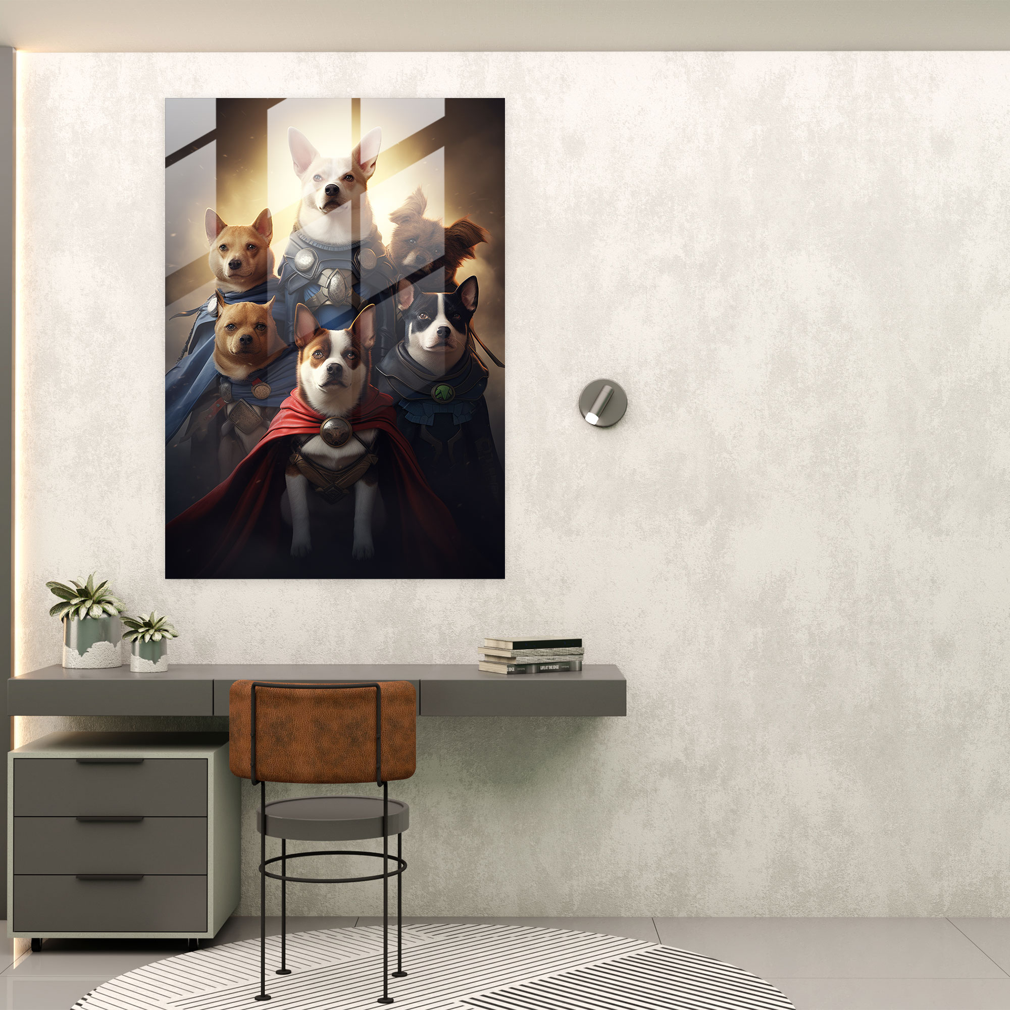 Animals Dressed Like Humans Glass Print - Animals Dressed Like Humans, Animals Dressed Like Humans, Glass Art, Superheroes
