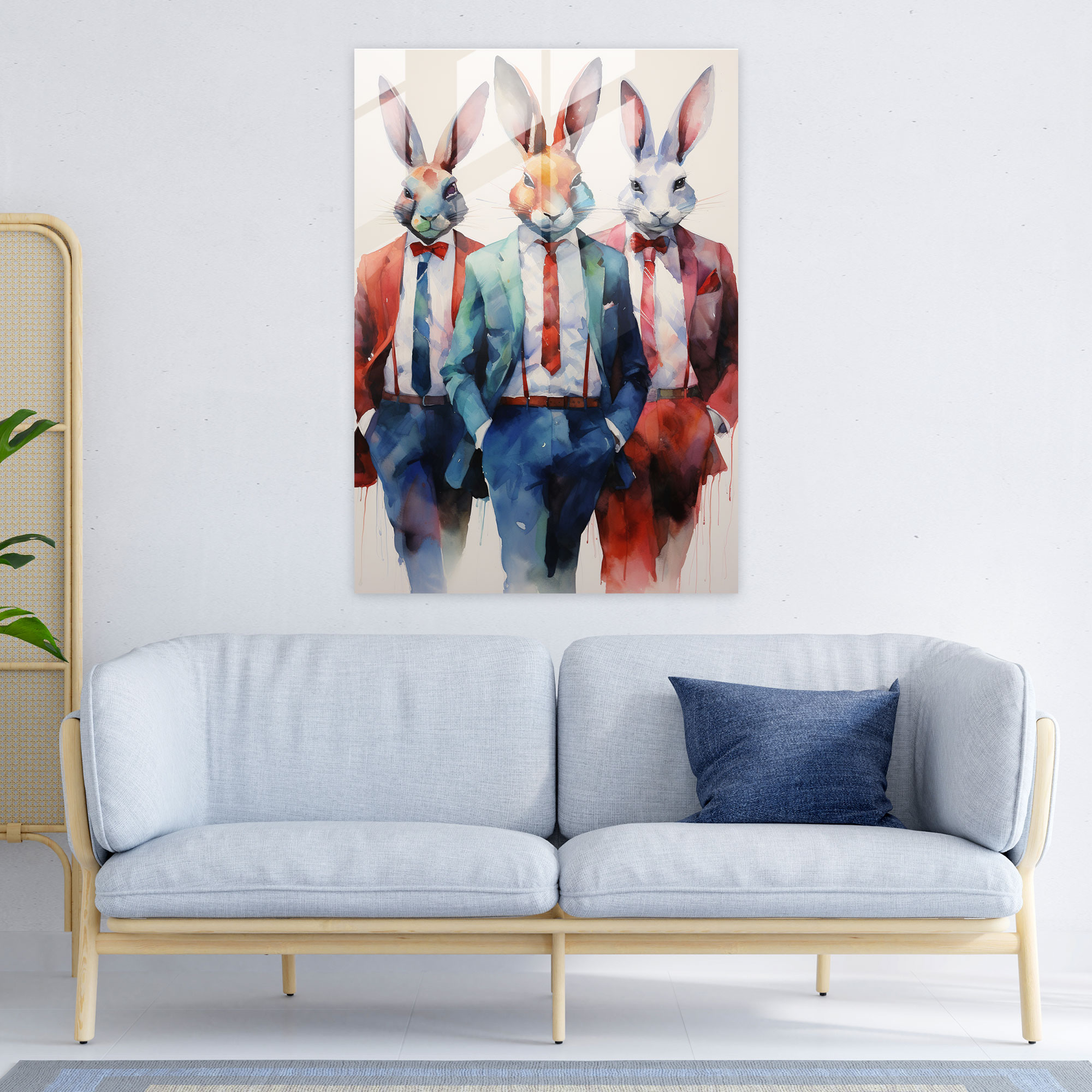 Dapper Animals Glass Wall Art - Animals Dressed Like Humans, Glass Wall Art, Glass Art, Dapper Suits