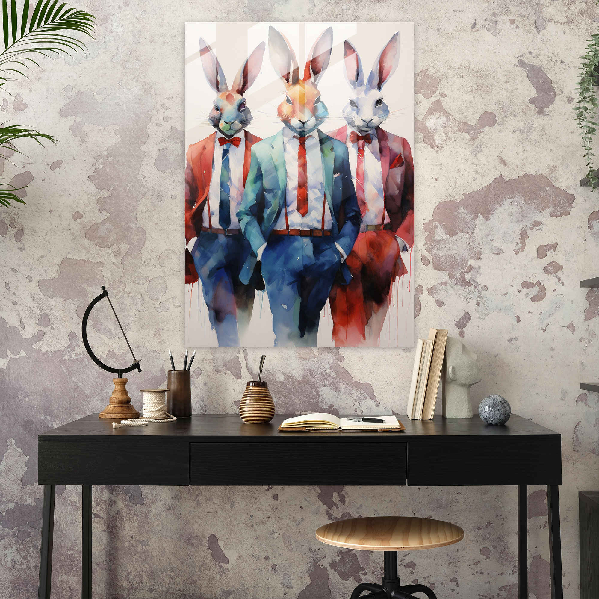 Dapper Animals Glass Wall Art - Animals Dressed Like Humans, Glass Wall Art, Glass Art, Dapper Suits
